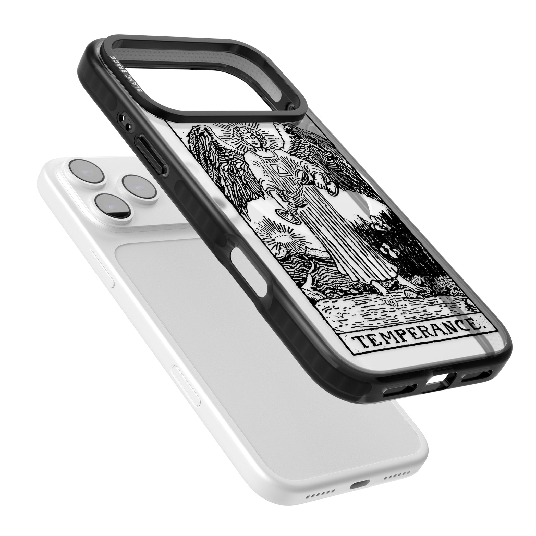 Personalised Temperance Tarot Card (Clear) iPhone 17 Pro Impact Pro Black Phone Case Colours