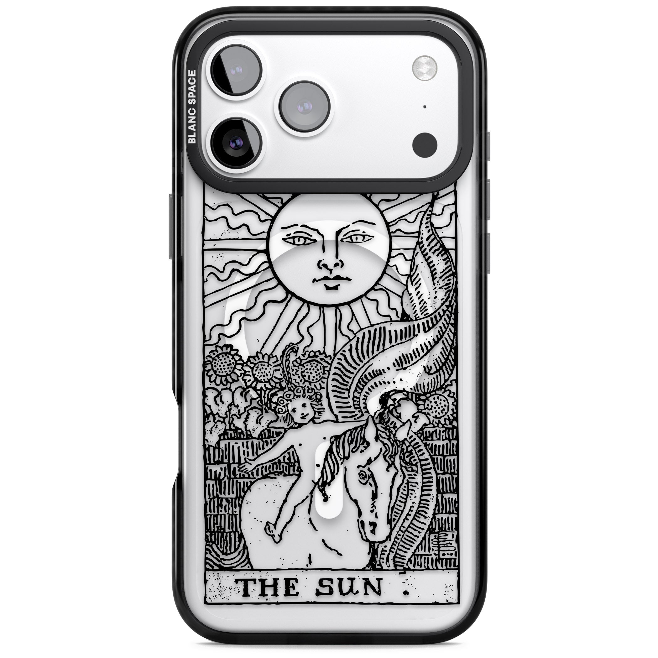 Personalised The Sun Tarot Card (Clear) iPhone 17 Pro Impact Pro Black Phone Case