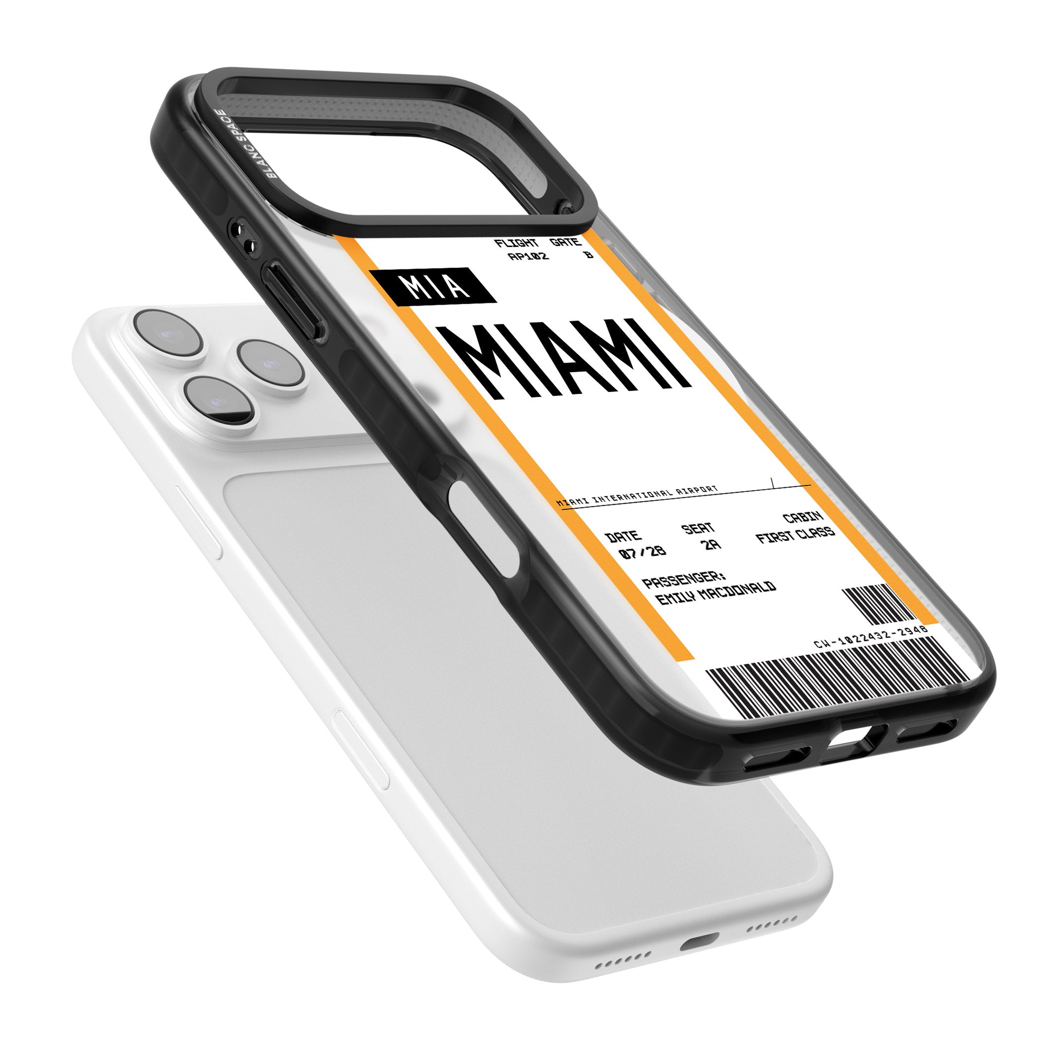Personalised Miami Boarding Pass iPhone 17 Pro Impact Pro Black Phone Case Colours