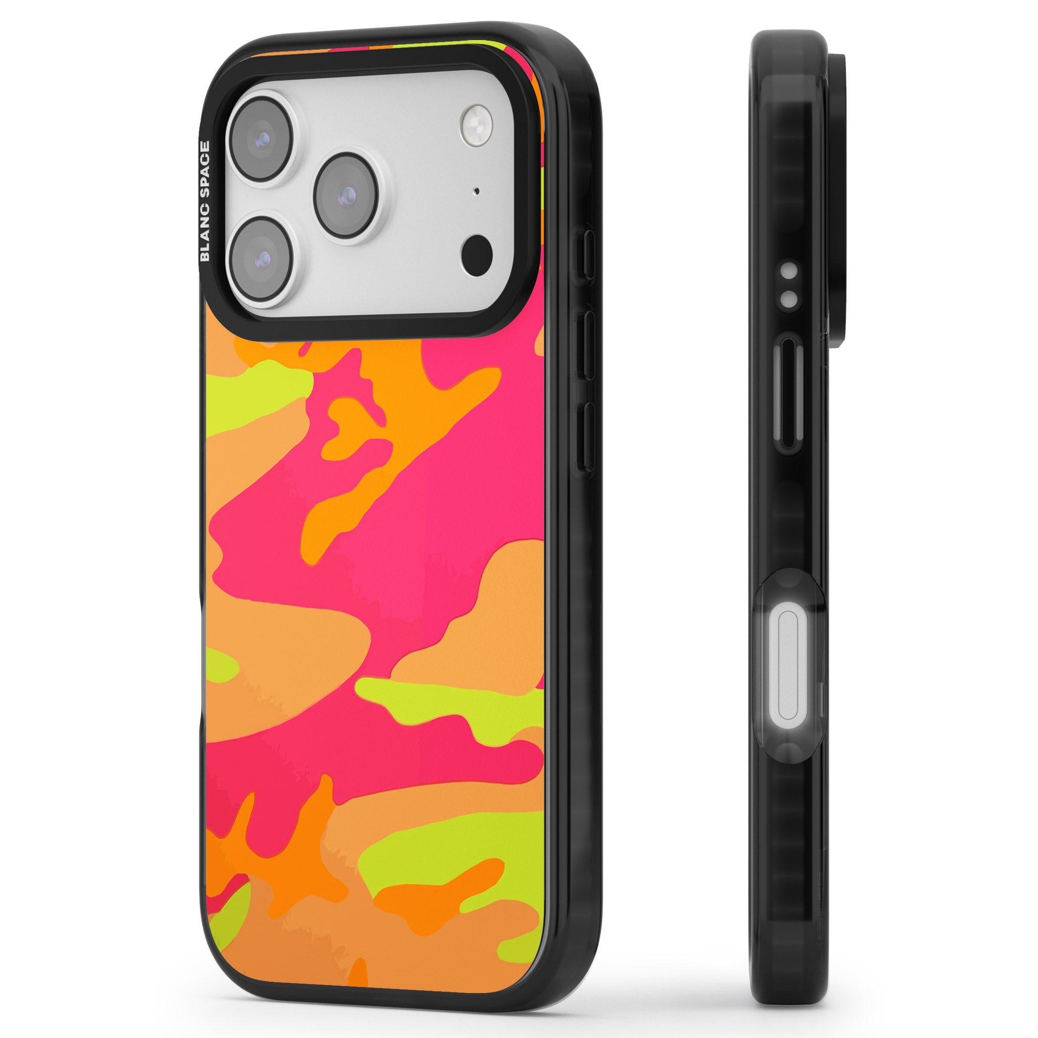 Neon Camo iPhone 17 Pro Impact Pro Black Phone Case Side Profile