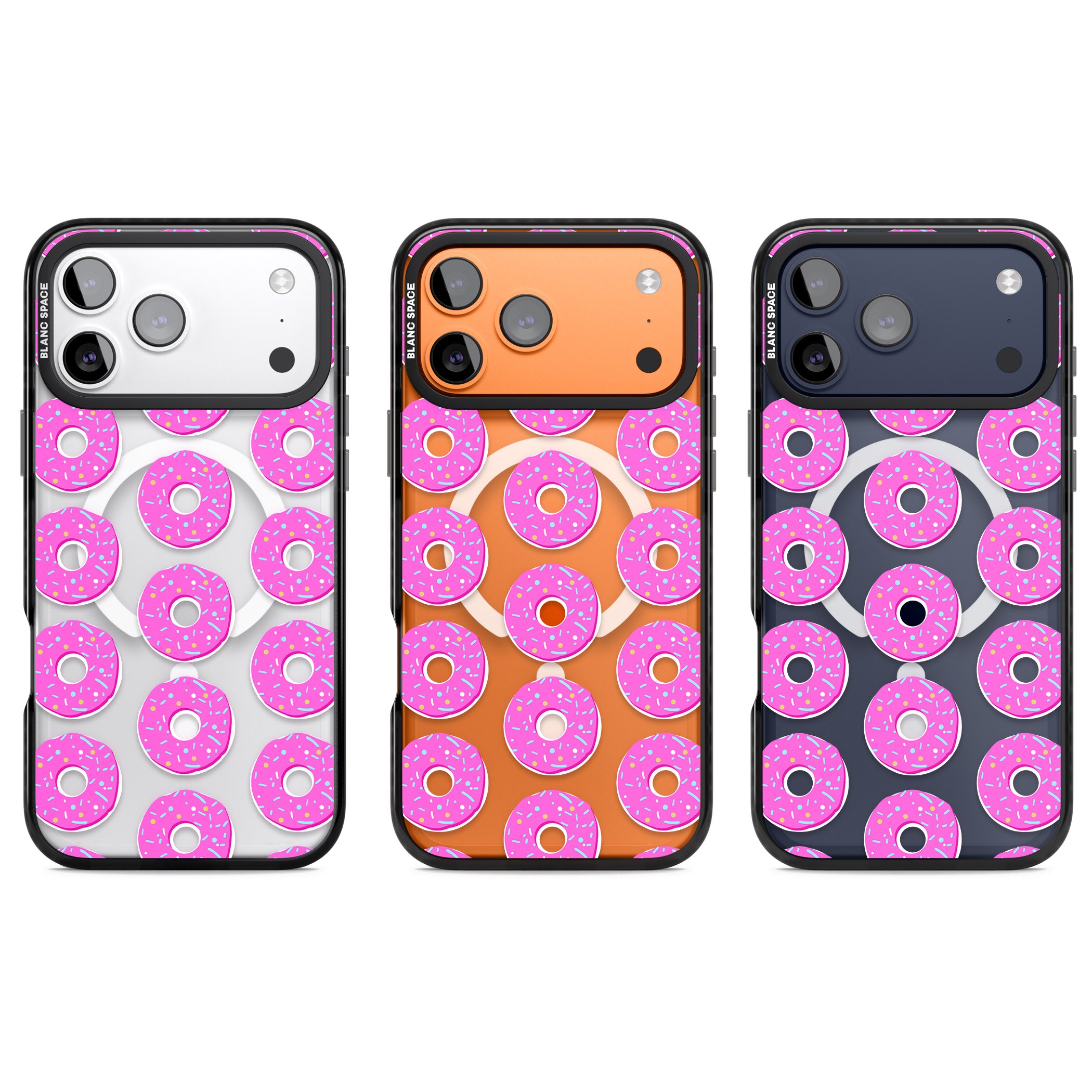 Pink Donut Pattern iPhone 17 Pro Impact Pro Black Phone Case APT Impact Protection