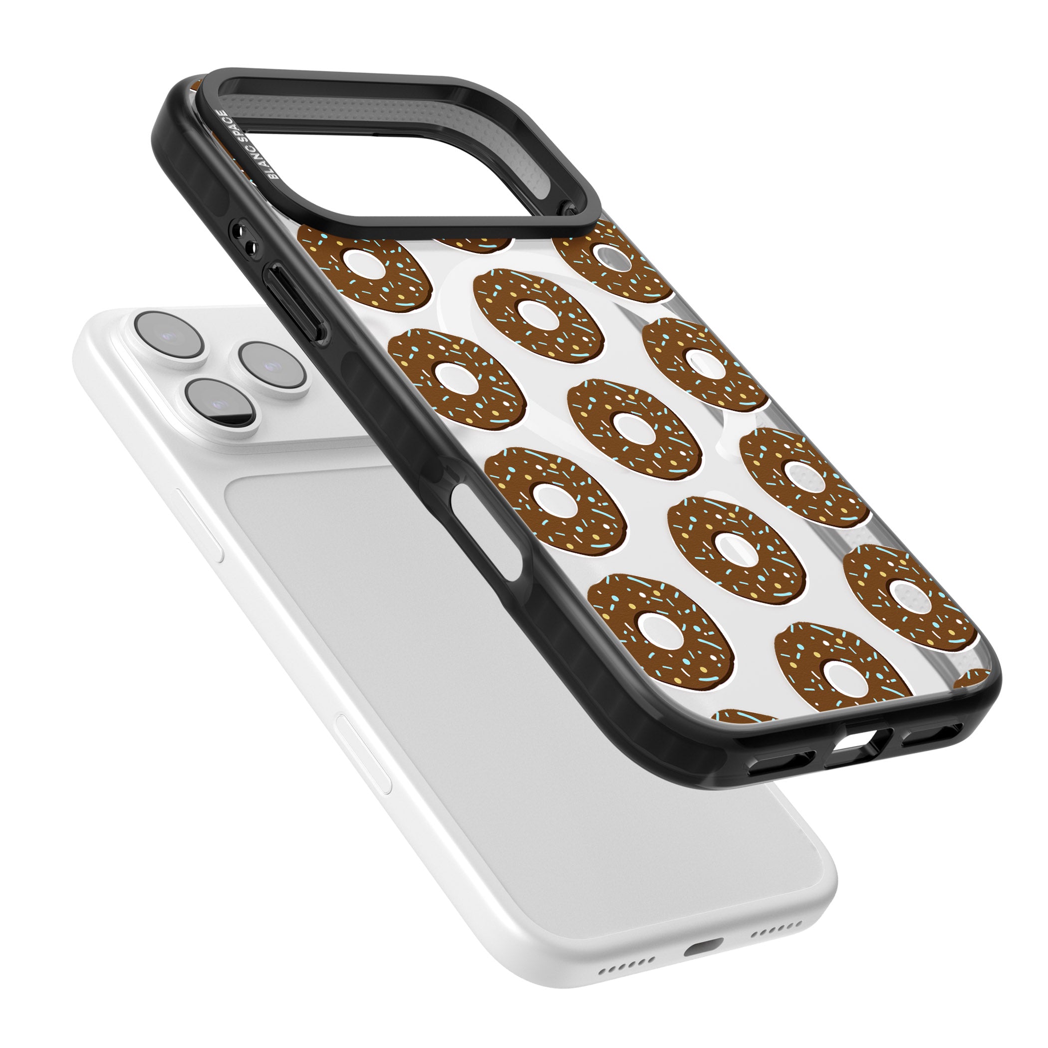 Chocolate Donut Pattern iPhone 17 Pro Impact Pro Black Phone Case Colours