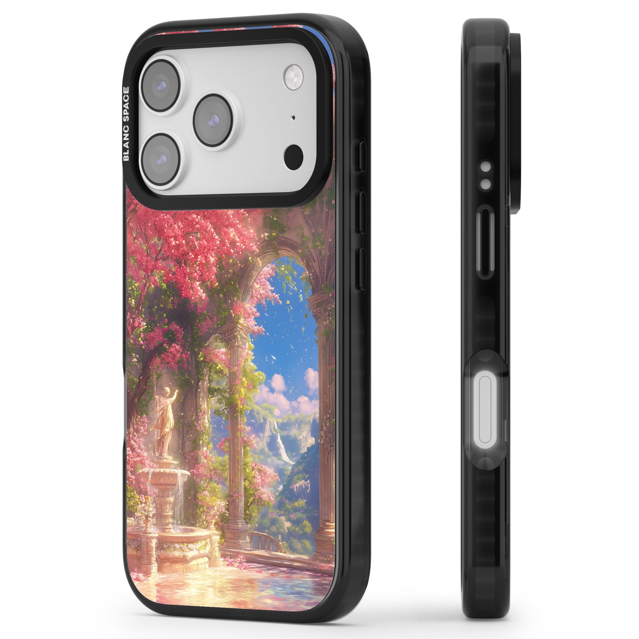 Castle Blossom iPhone 17 Pro Impact Pro Black Phone Case Side Profile