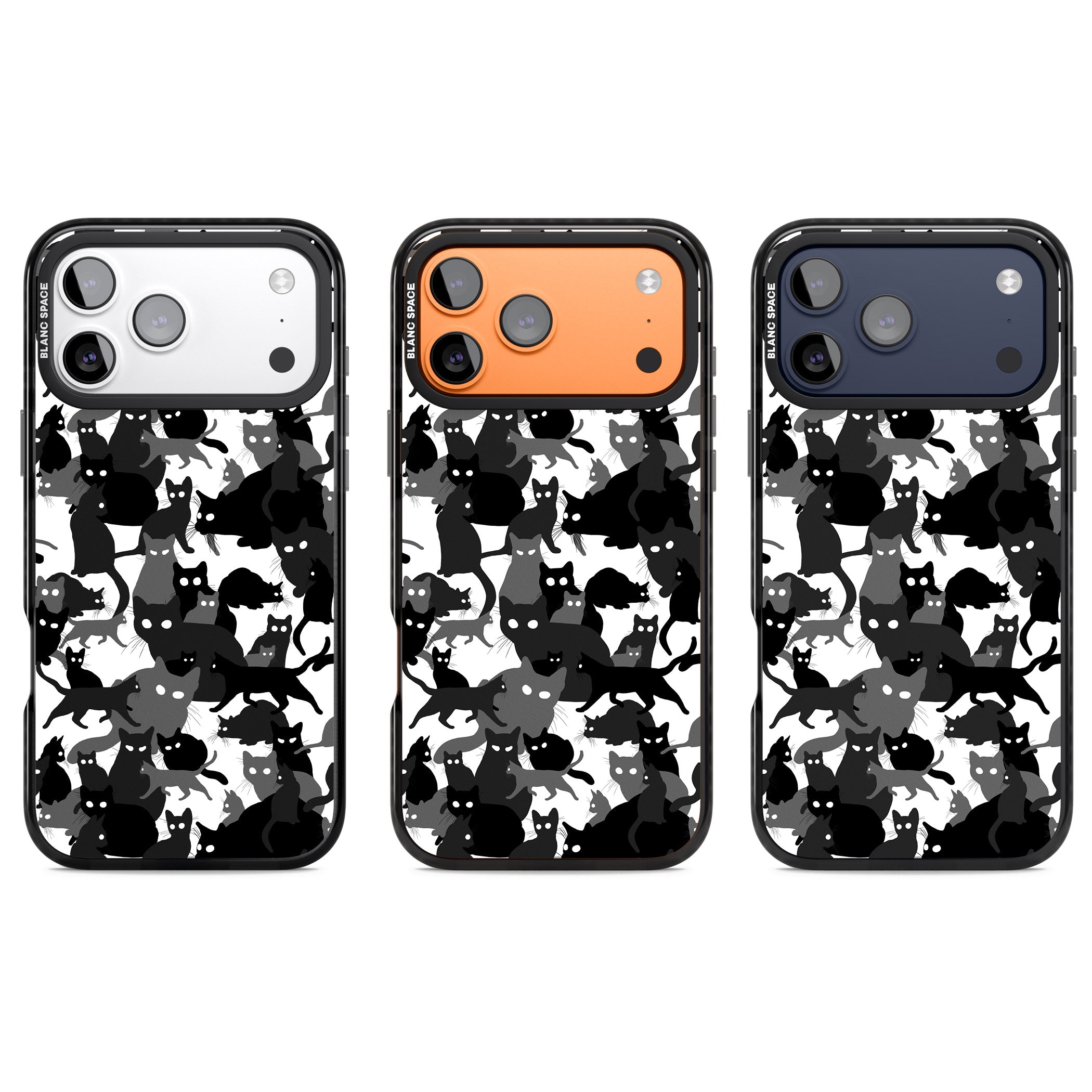Black & White Cat Camouflage iPhone 17 Pro Impact Pro Black Phone Case APT Impact Protection