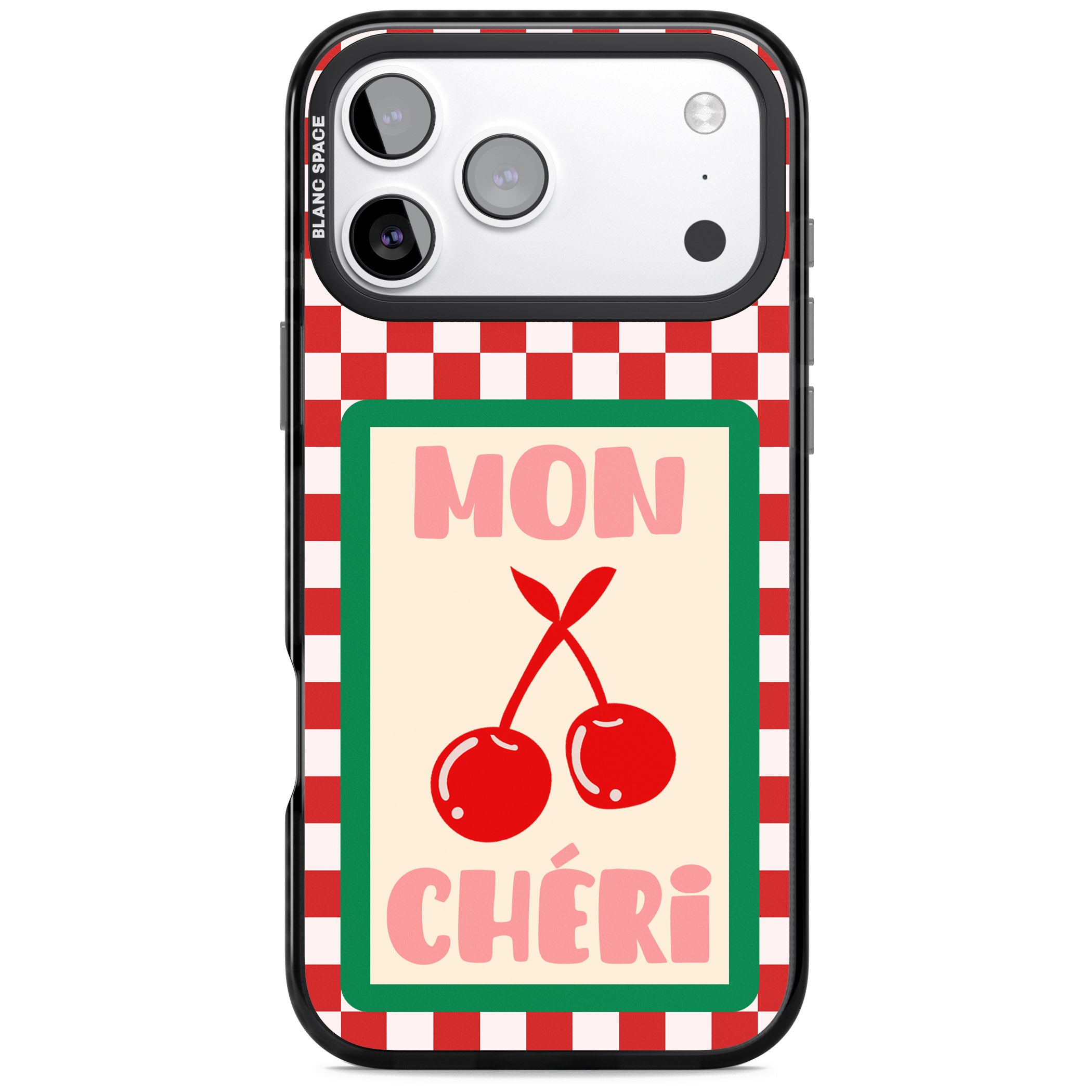 Mon Cheri iPhone 17 Pro Impact Pro Black Phone Case
