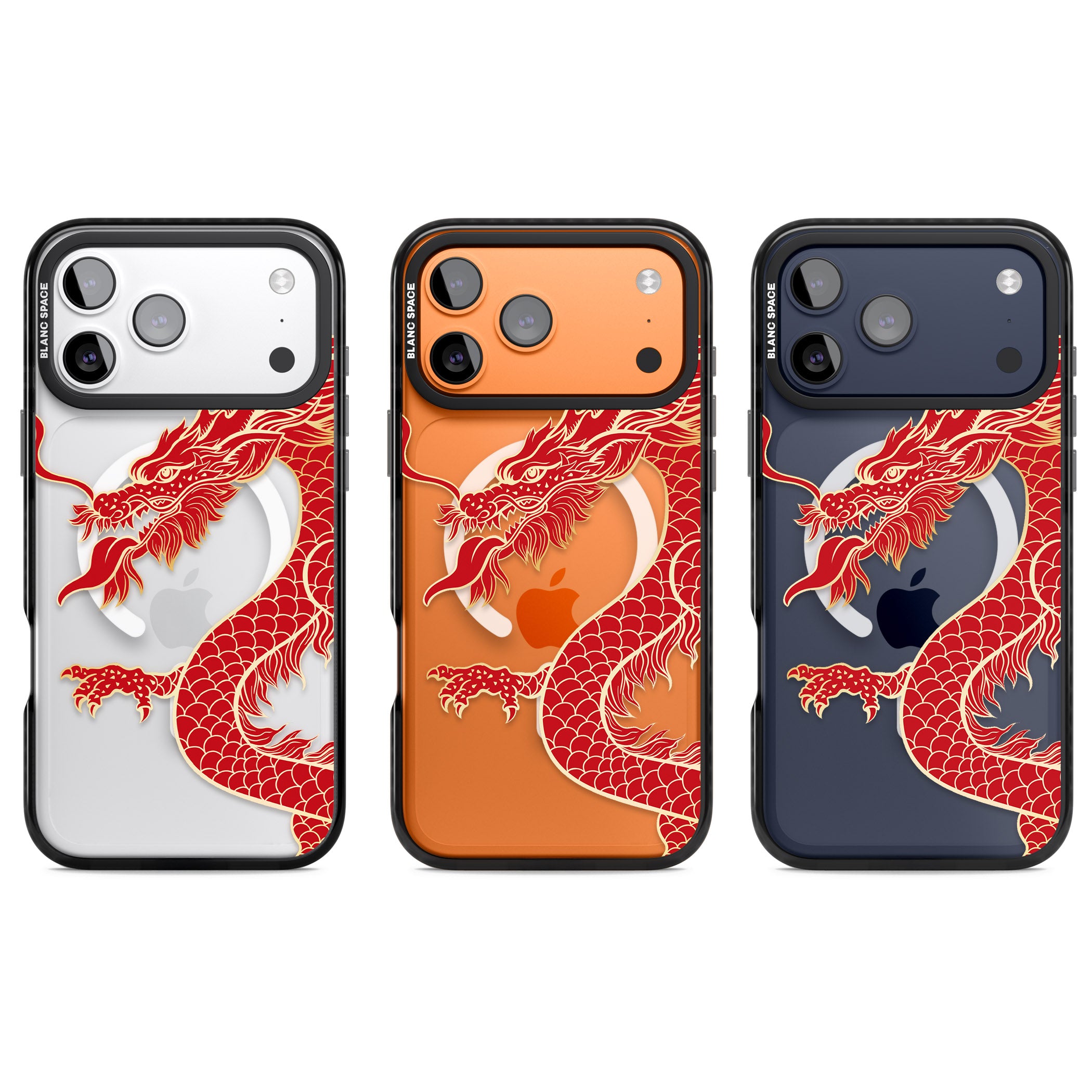 Large Red Dragon iPhone 17 Pro Impact Pro Black Phone Case APT Impact Protection