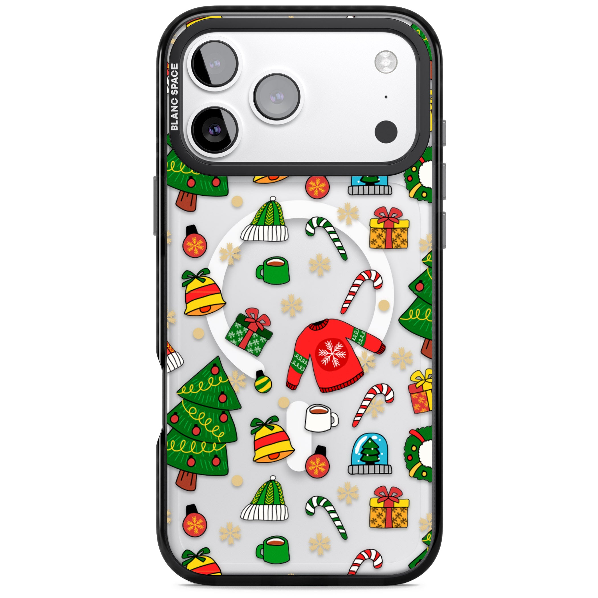 Christmas Mixture Pattern iPhone 17 Pro Impact Pro Black Phone Case