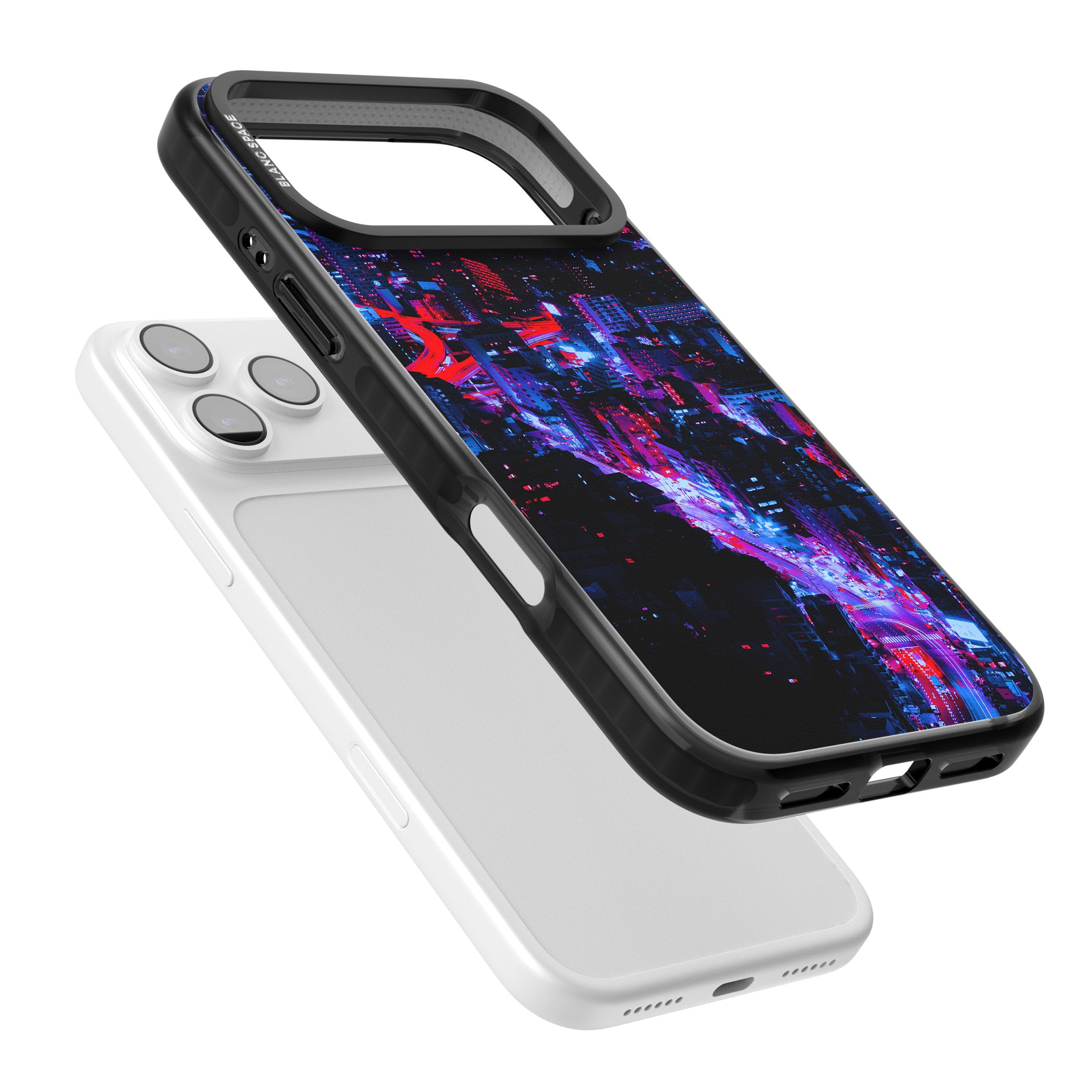 Neon Cityscape iPhone 17 Pro Impact Pro Black Phone Case Colours