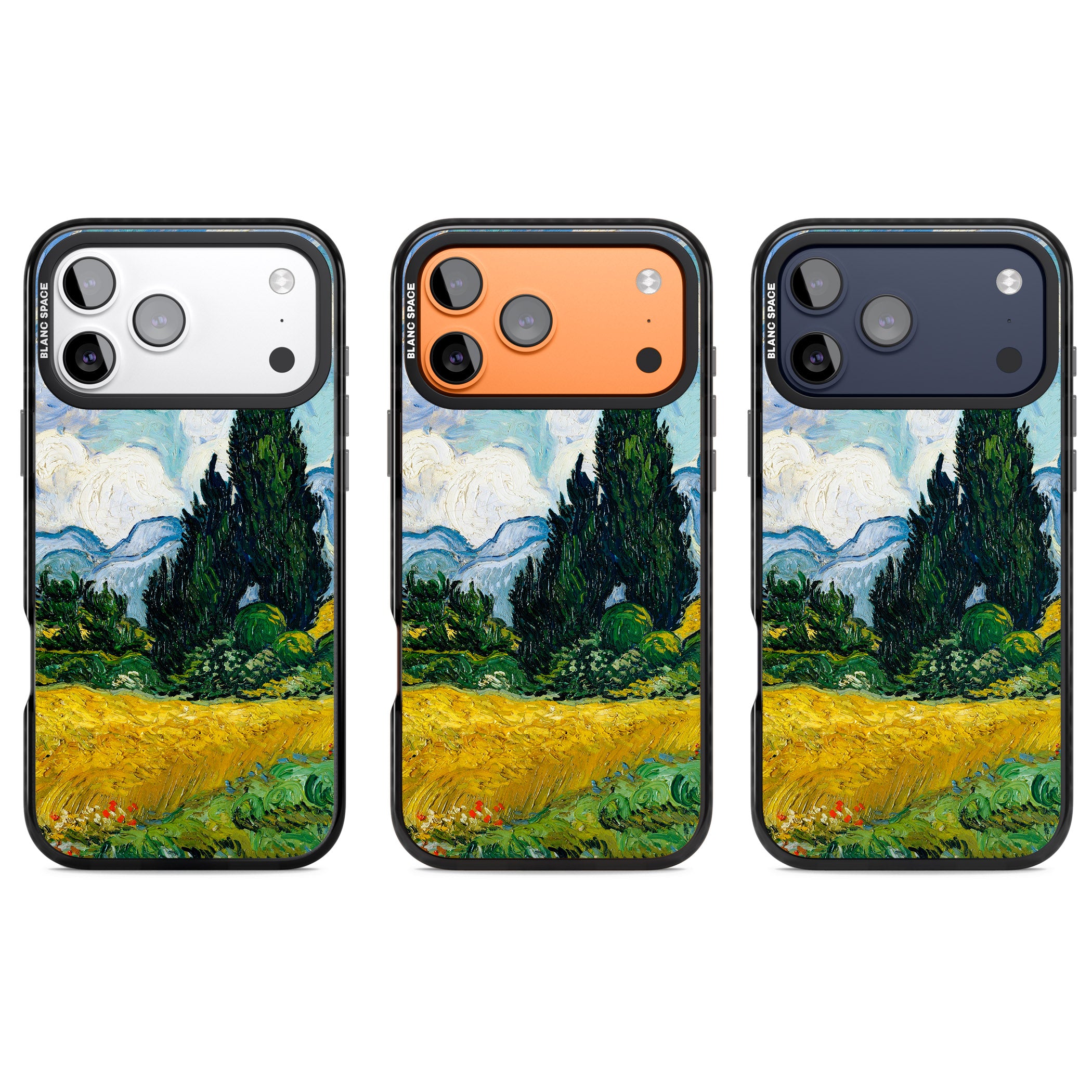 Wheat Field With Cypresses By Vincent Van Gogh iPhone 17 Pro Impact Pro Black Phone Case APT Impact Protection