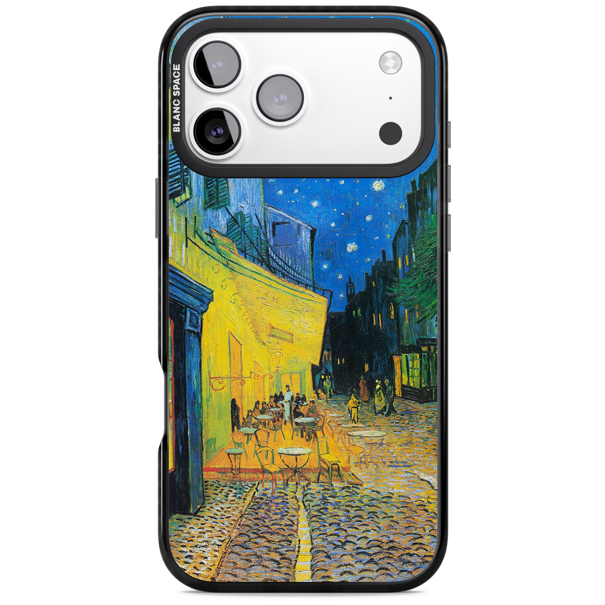 Café Terrace At Night iPhone 17 Pro Impact Pro Black Phone Case