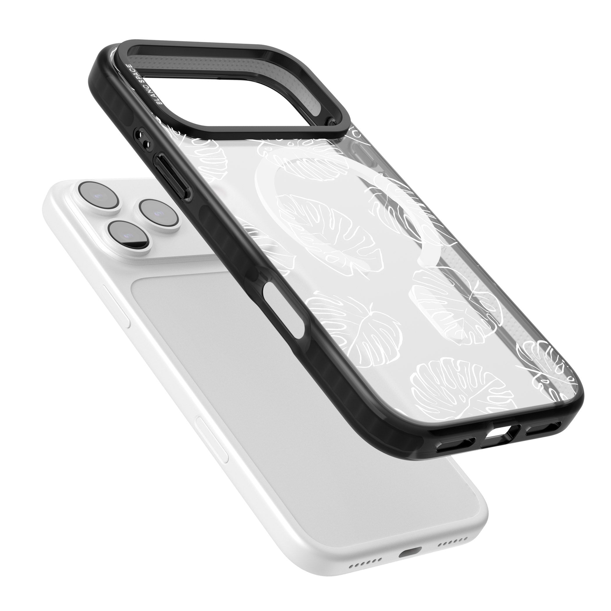 Monstera Outline iPhone 17 Pro Impact Pro Black Phone Case Colours