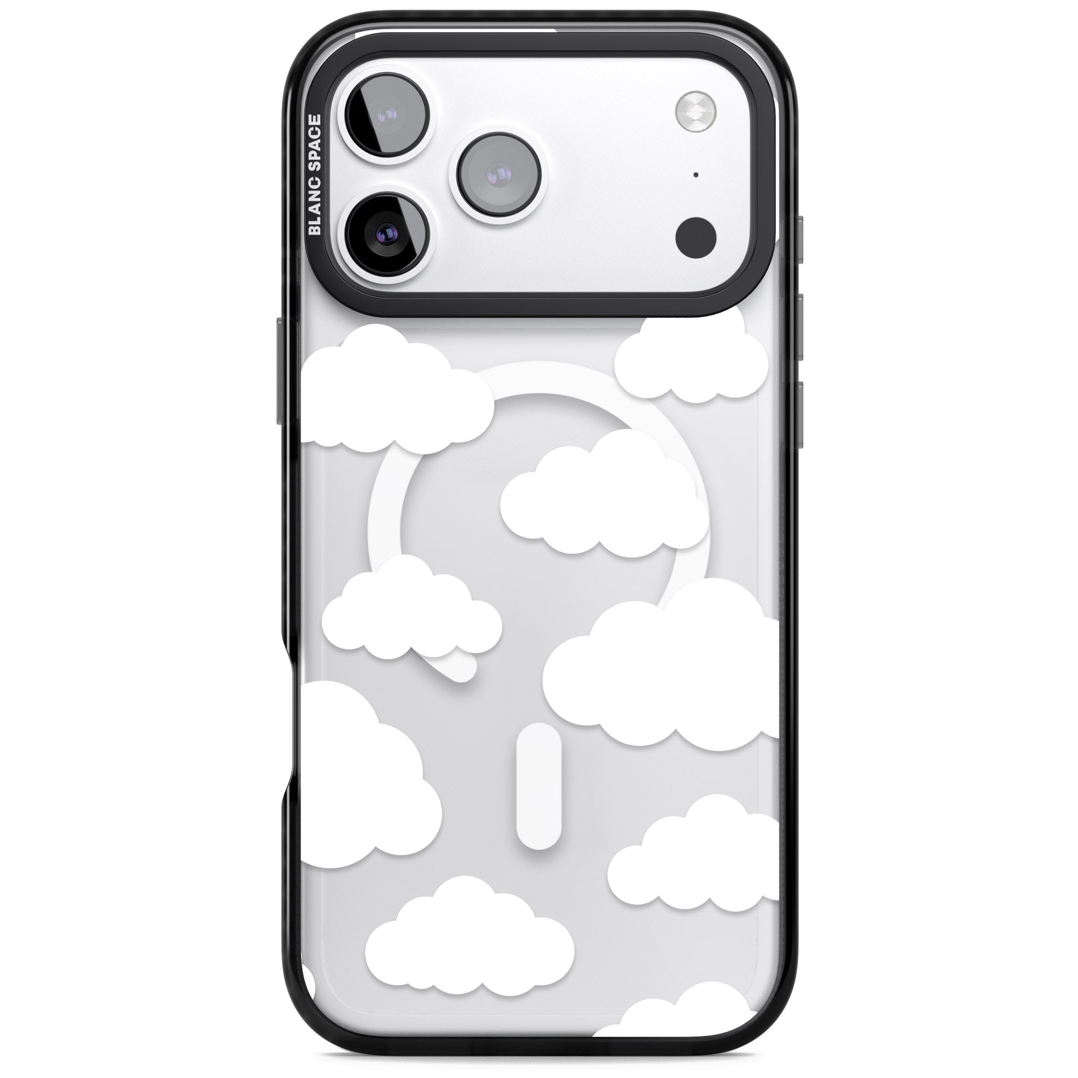 Cloud Pattern iPhone 17 Pro Impact Pro Black Phone Case