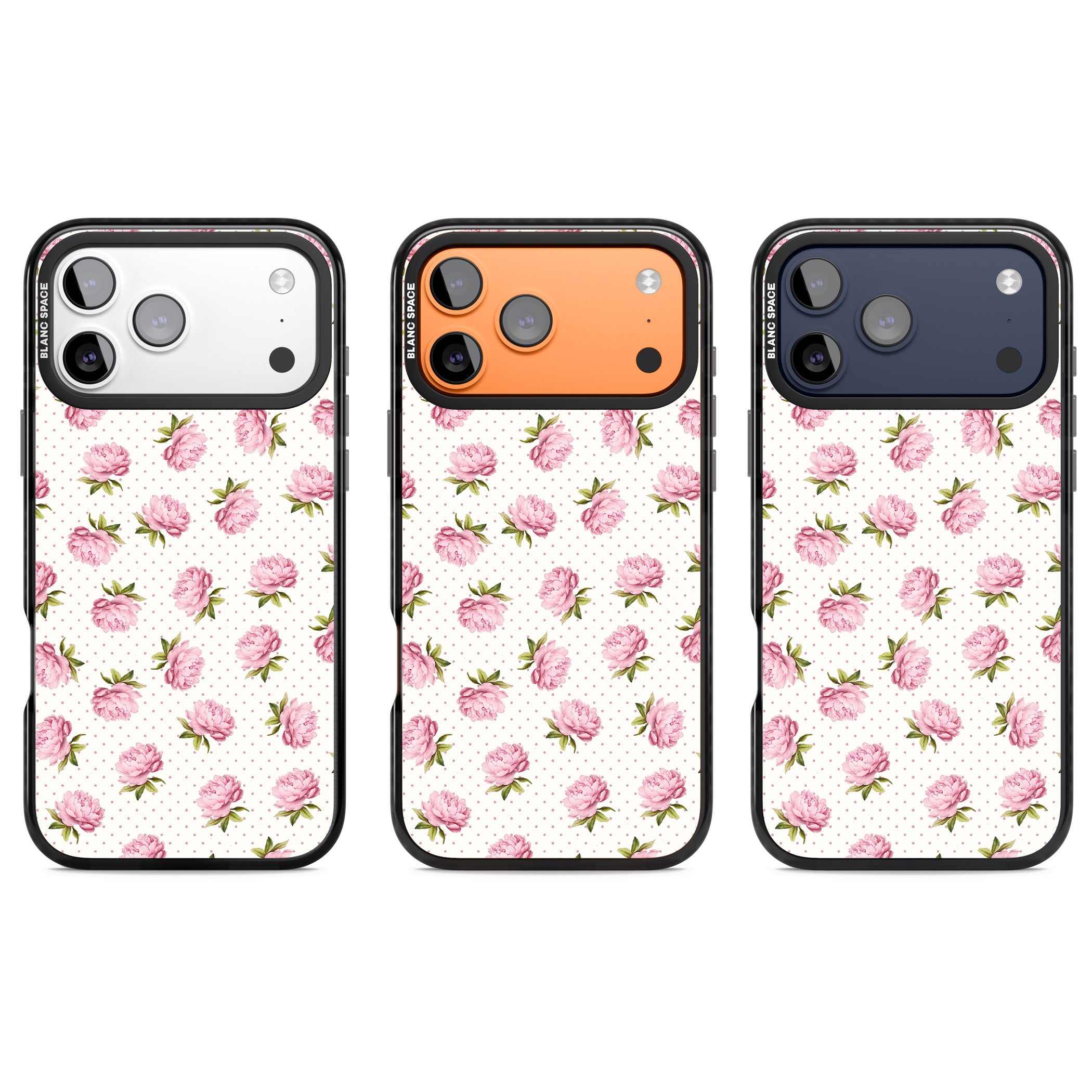 Soft Peonies iPhone 17 Pro Impact Pro Black Phone Case APT Impact Protection