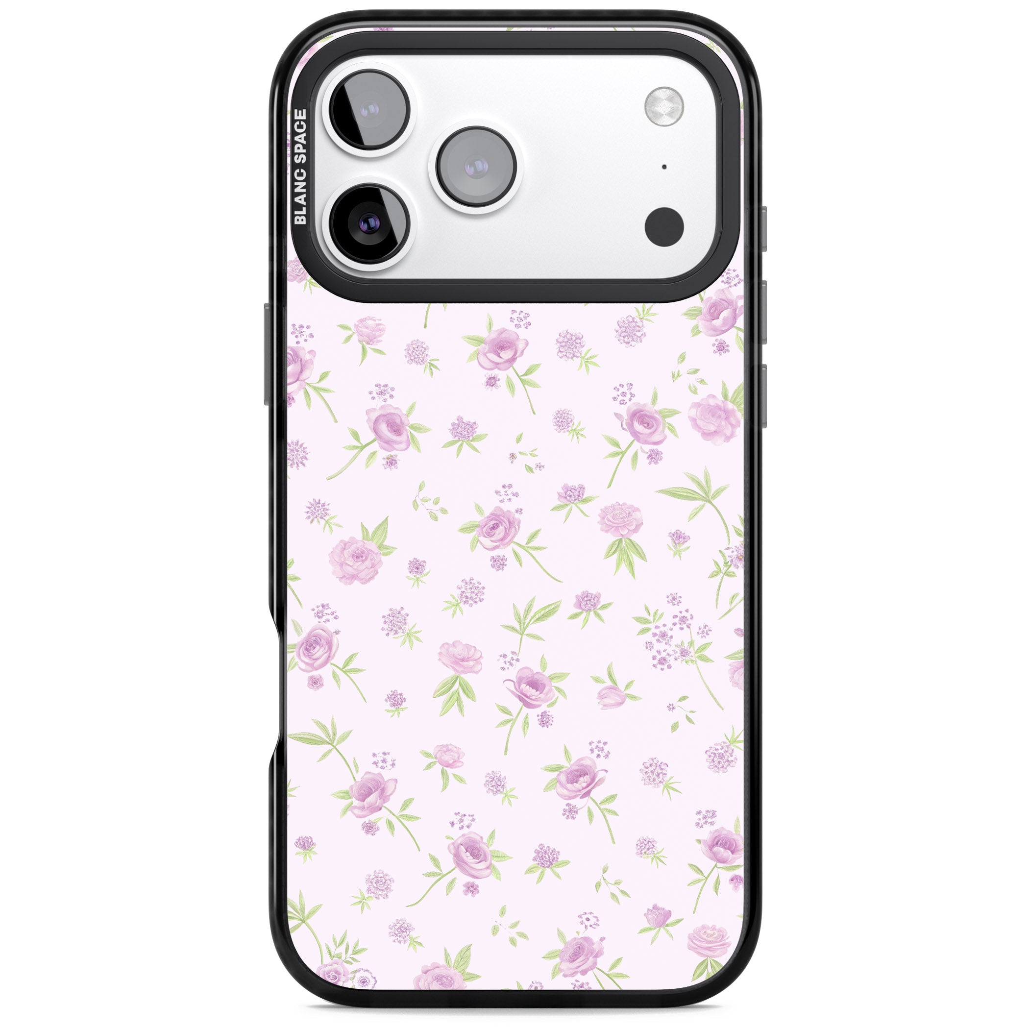 Pink Peonies iPhone 17 Pro Impact Pro Black Phone Case
