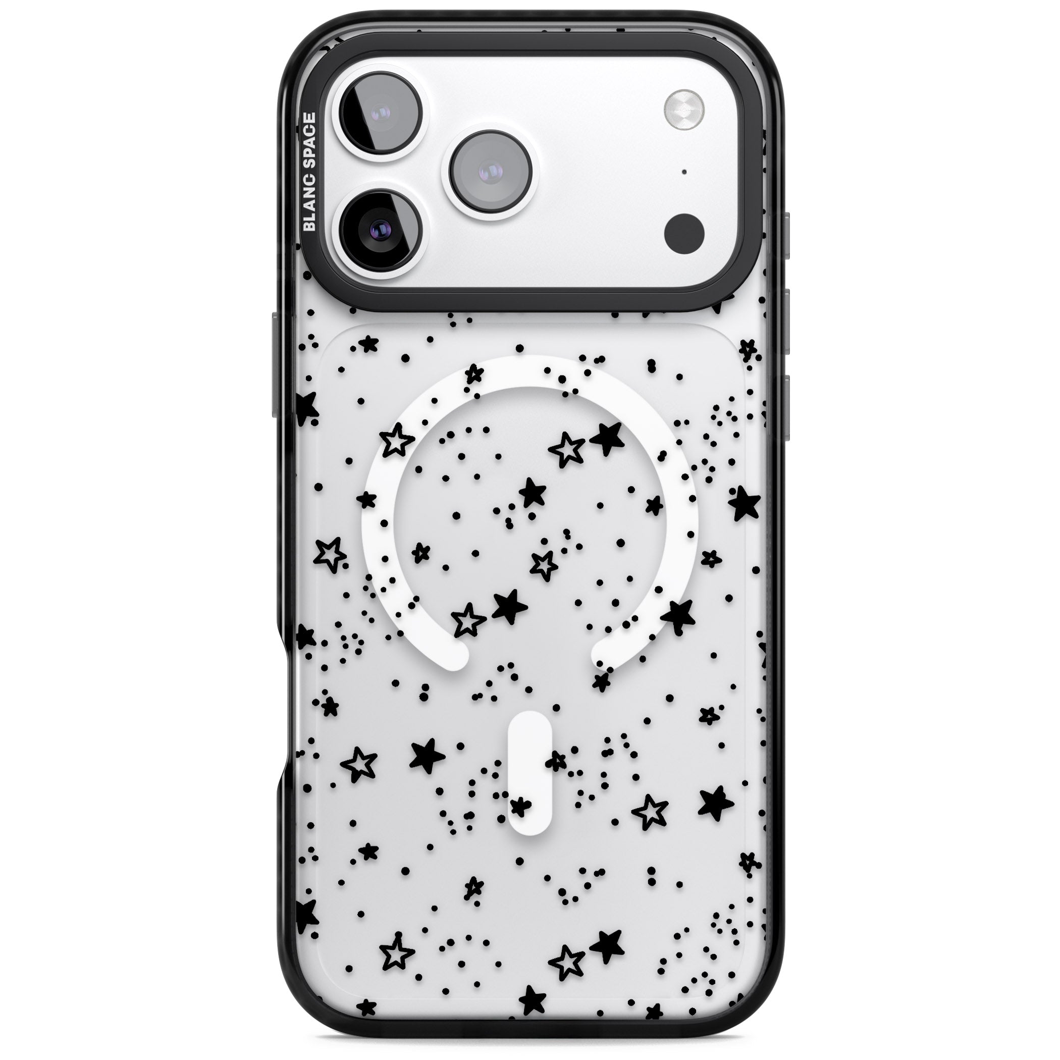 Black Star Speckle iPhone 17 Pro Impact Pro Black Phone Case