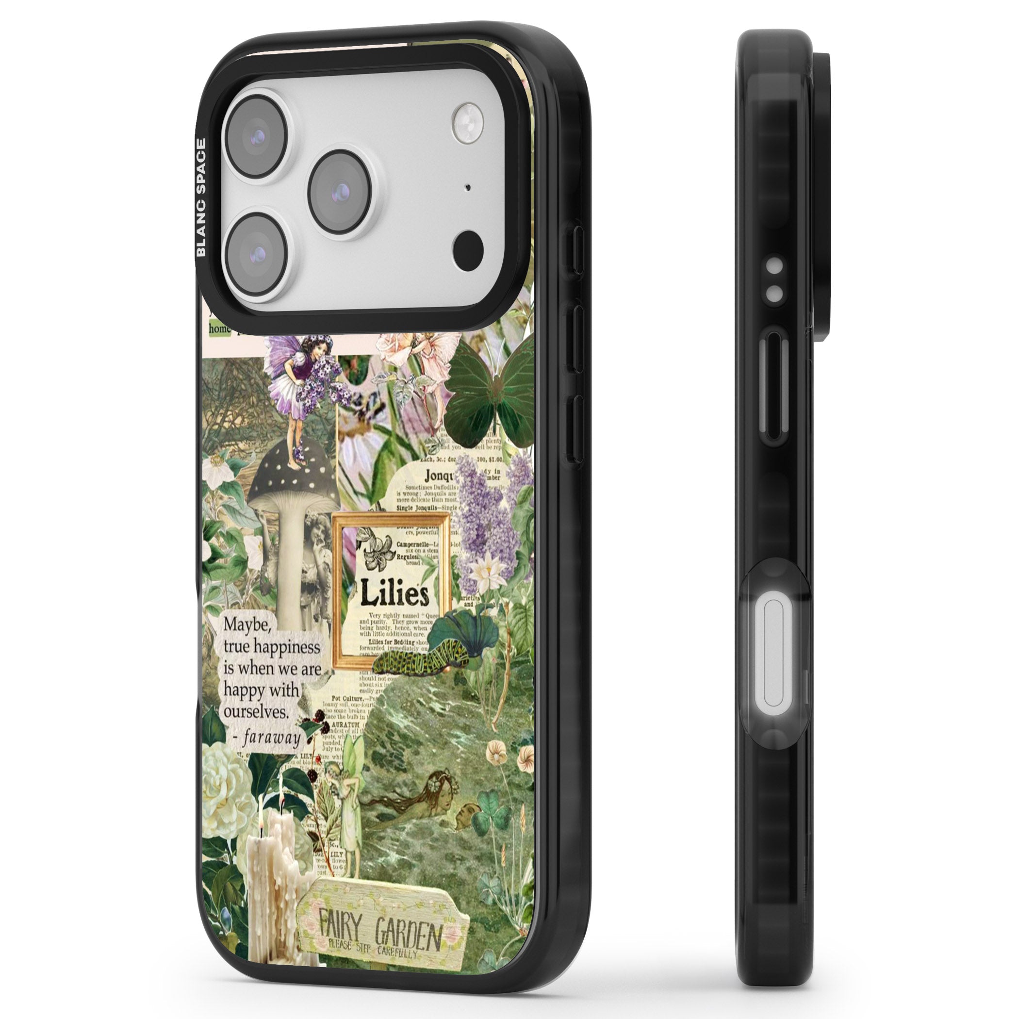 Fairy Garden iPhone 17 Pro Impact Pro Black Phone Case Side Profile