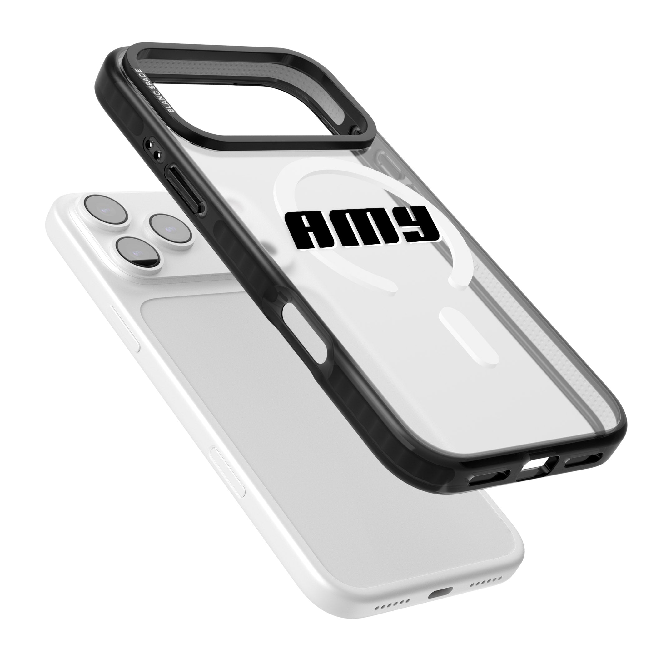 Personalised Bold Name iPhone 17 Pro Impact Pro Black Phone Case Colours