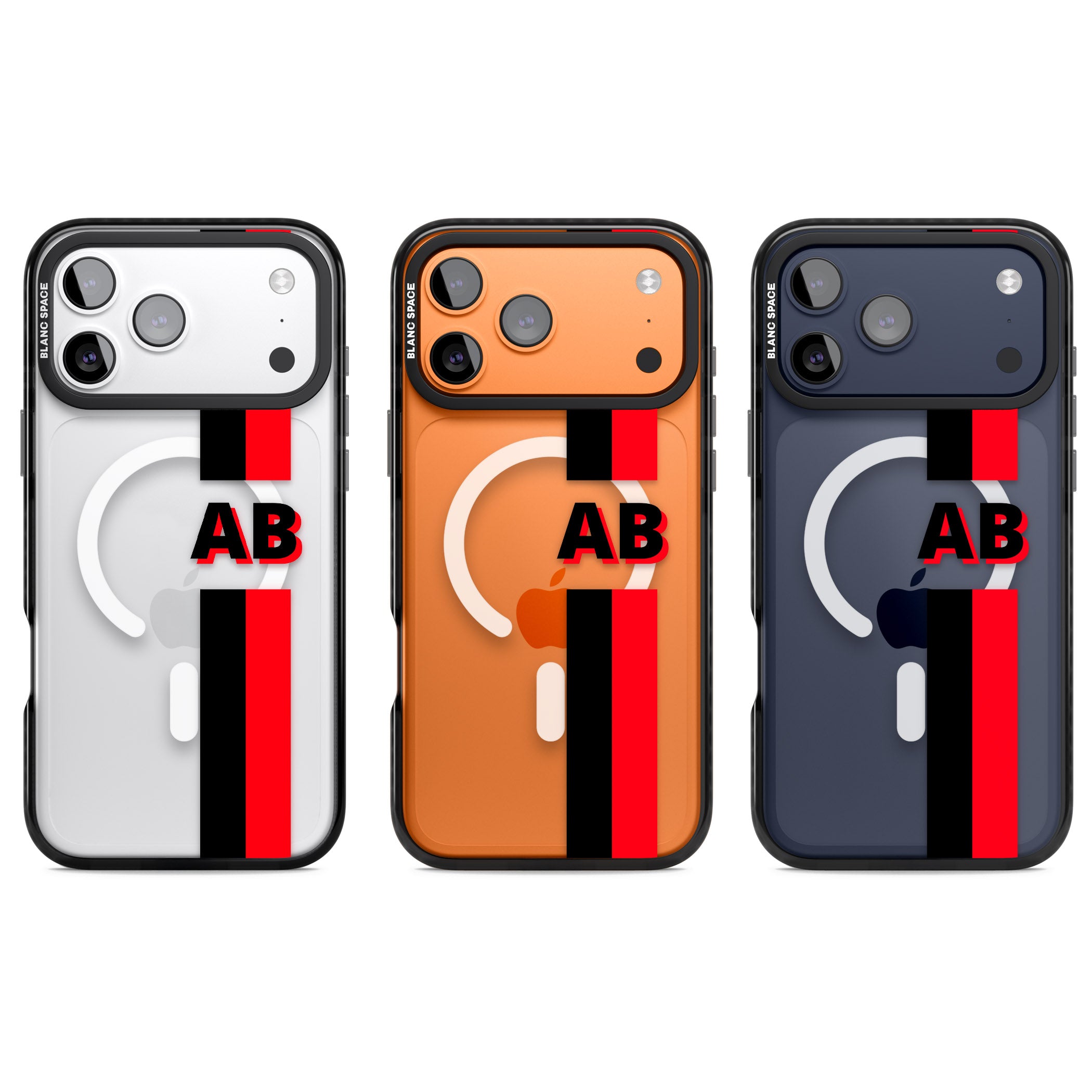 Personalised Bold Stripe iPhone 17 Pro Impact Pro Black Phone Case APT Impact Protection