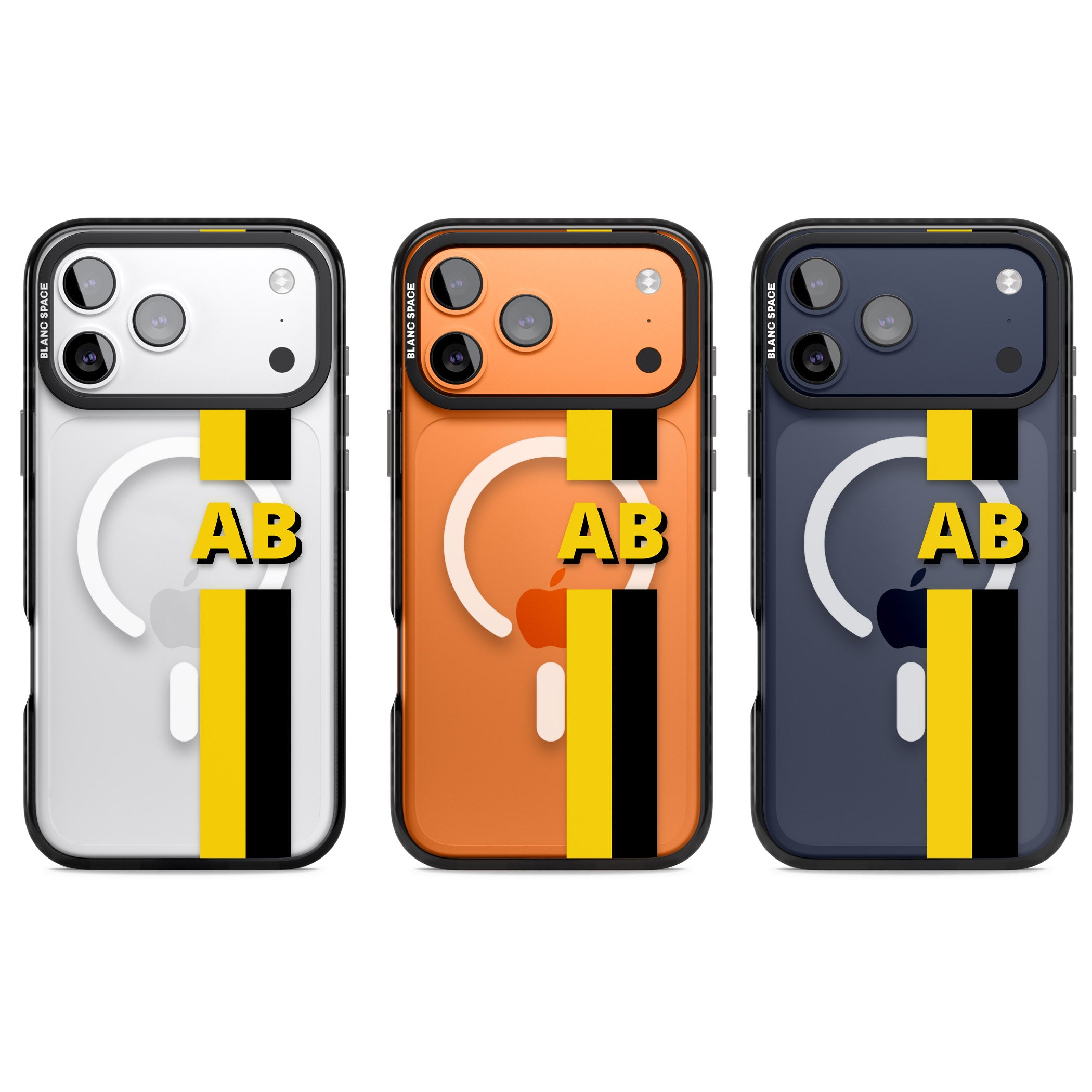 Personalised Bold Name Striped iPhone 17 Pro Impact Pro Black Phone Case APT Impact Protection