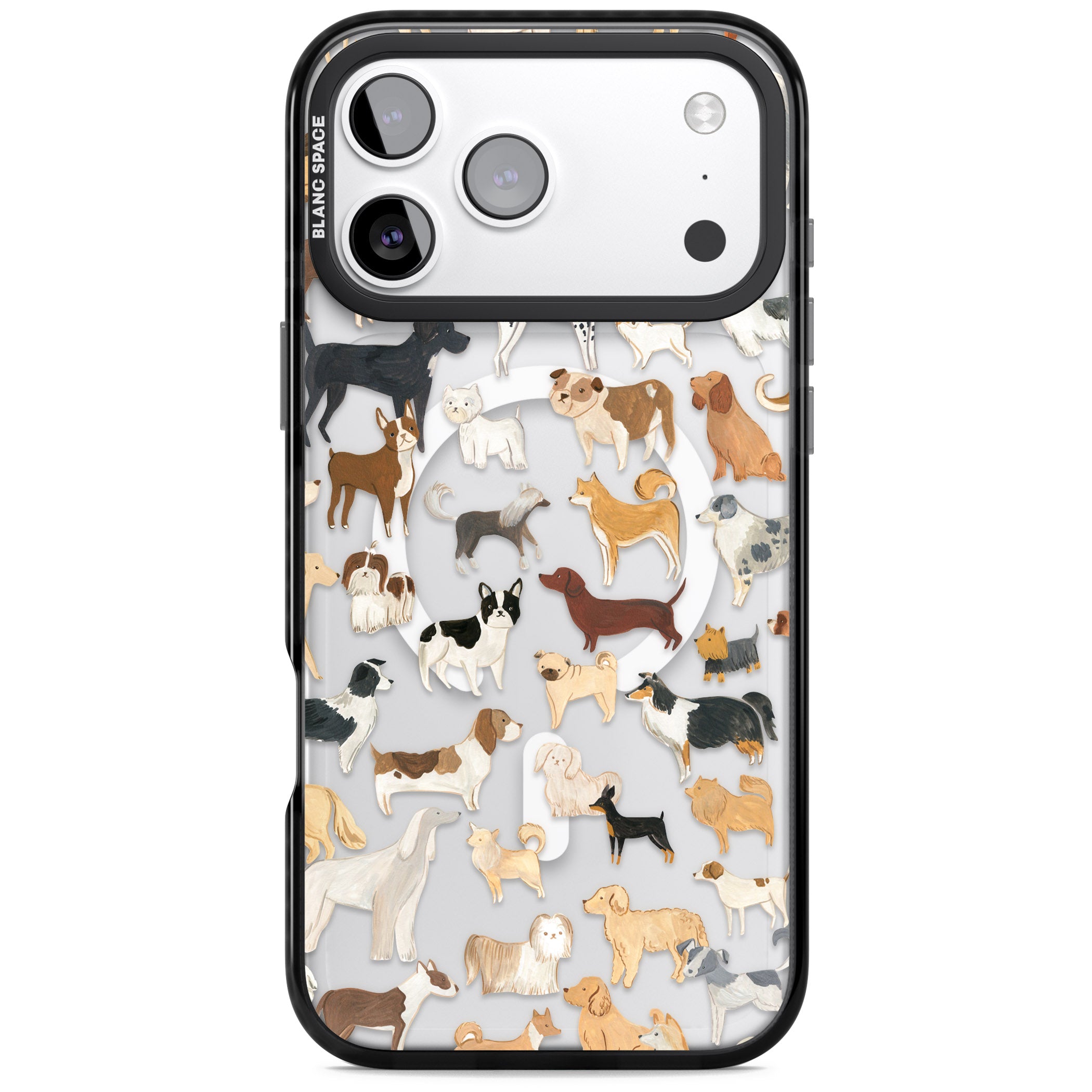 Hand Painted Dogs iPhone 17 Pro Impact Pro Black Phone Case
