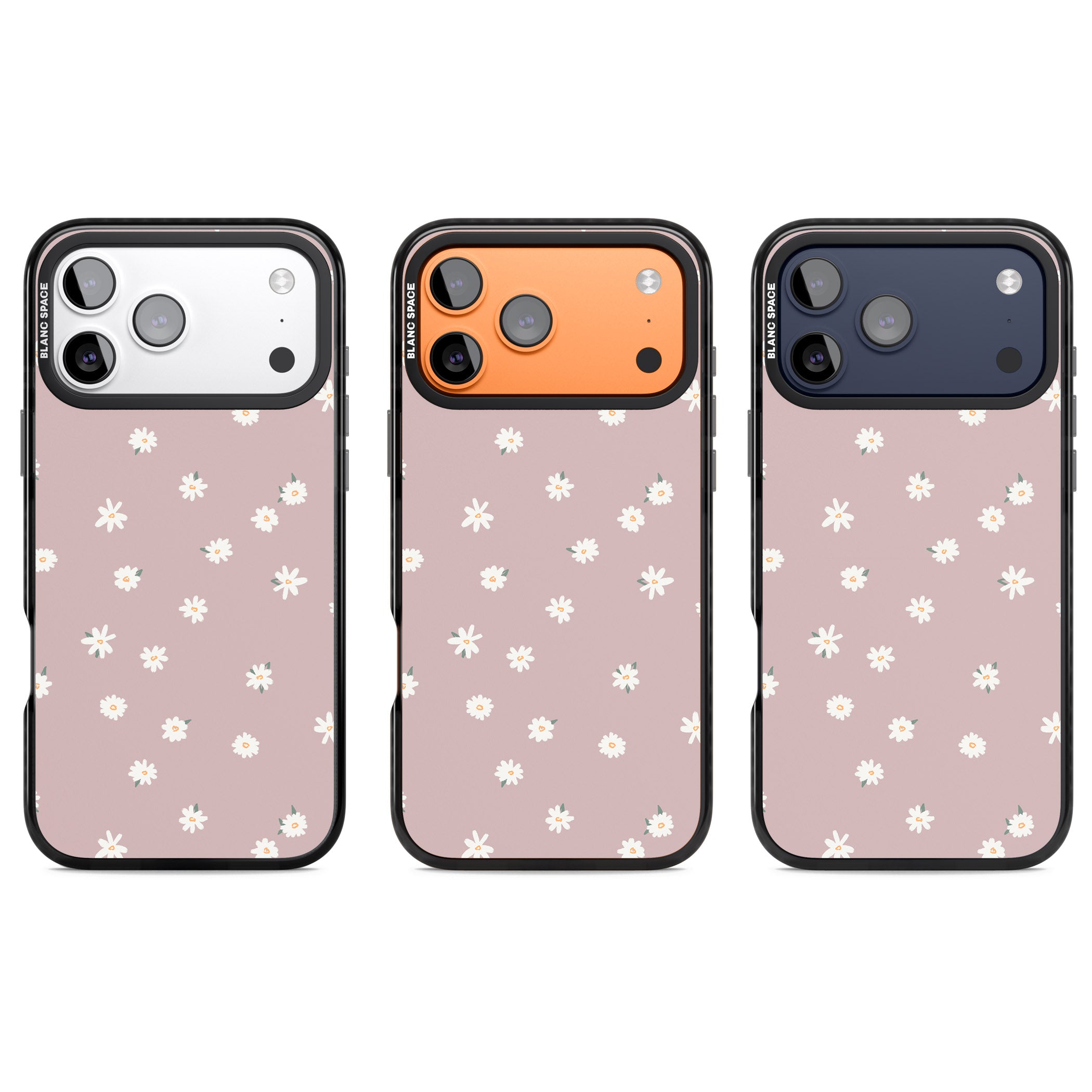 Dusty Pink Daisy iPhone 17 Pro Impact Pro Black Phone Case APT Impact Protection