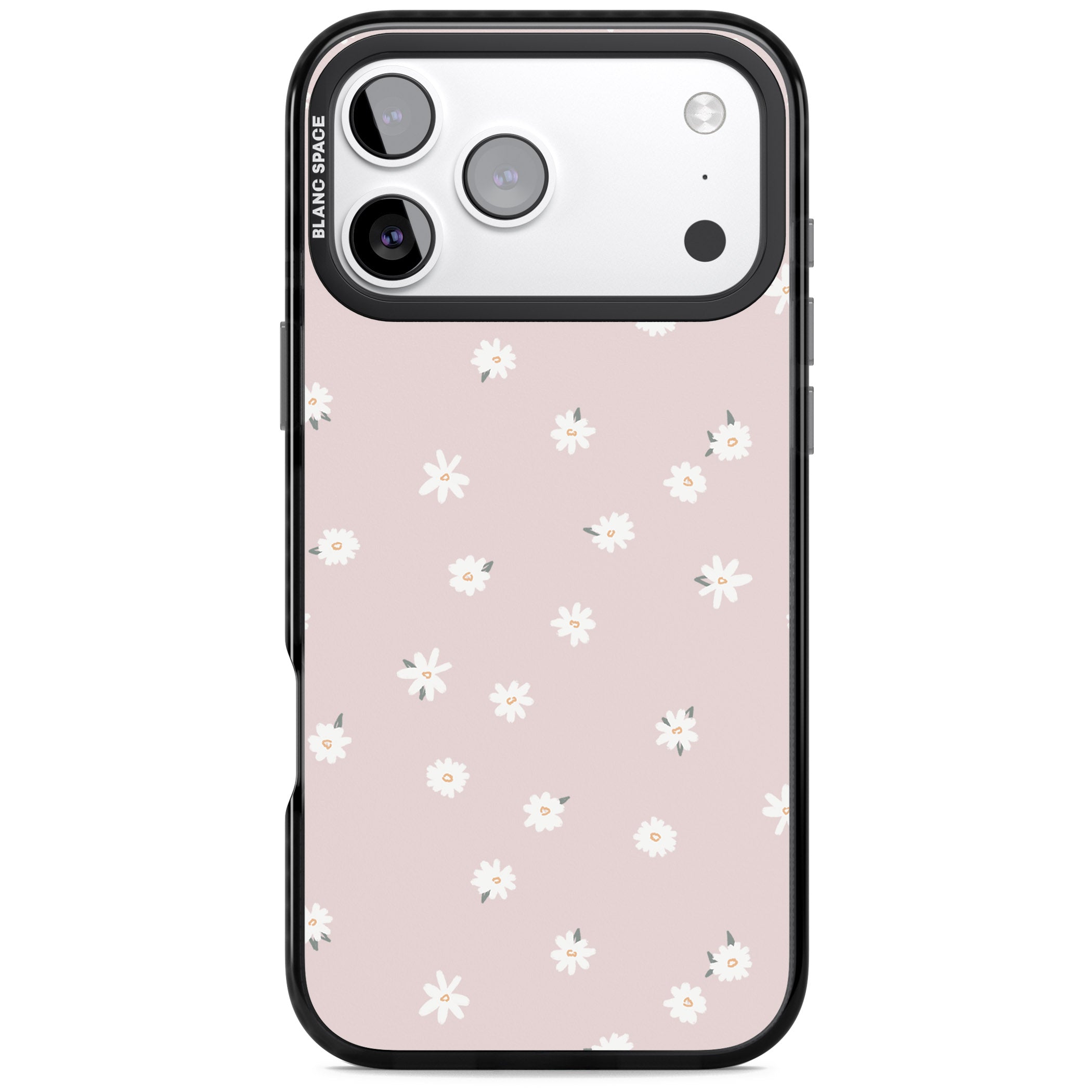 Painted Daises On Pink iPhone 17 Pro Impact Pro Black Phone Case