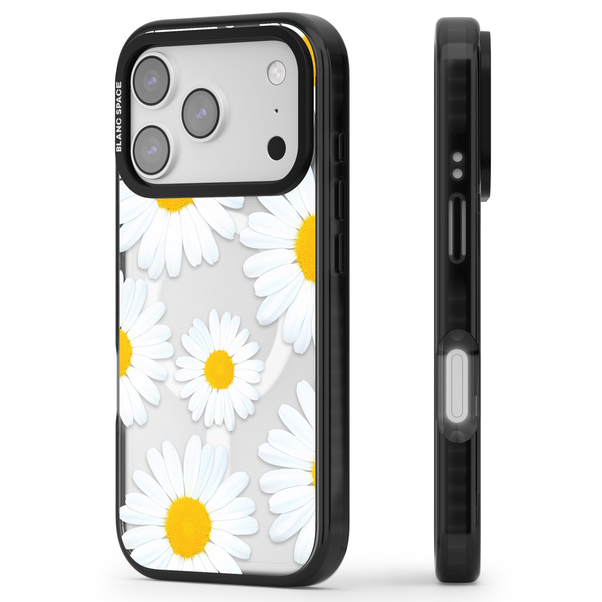 Summer Daisy iPhone 17 Pro Impact Pro Black Phone Case Side Profile