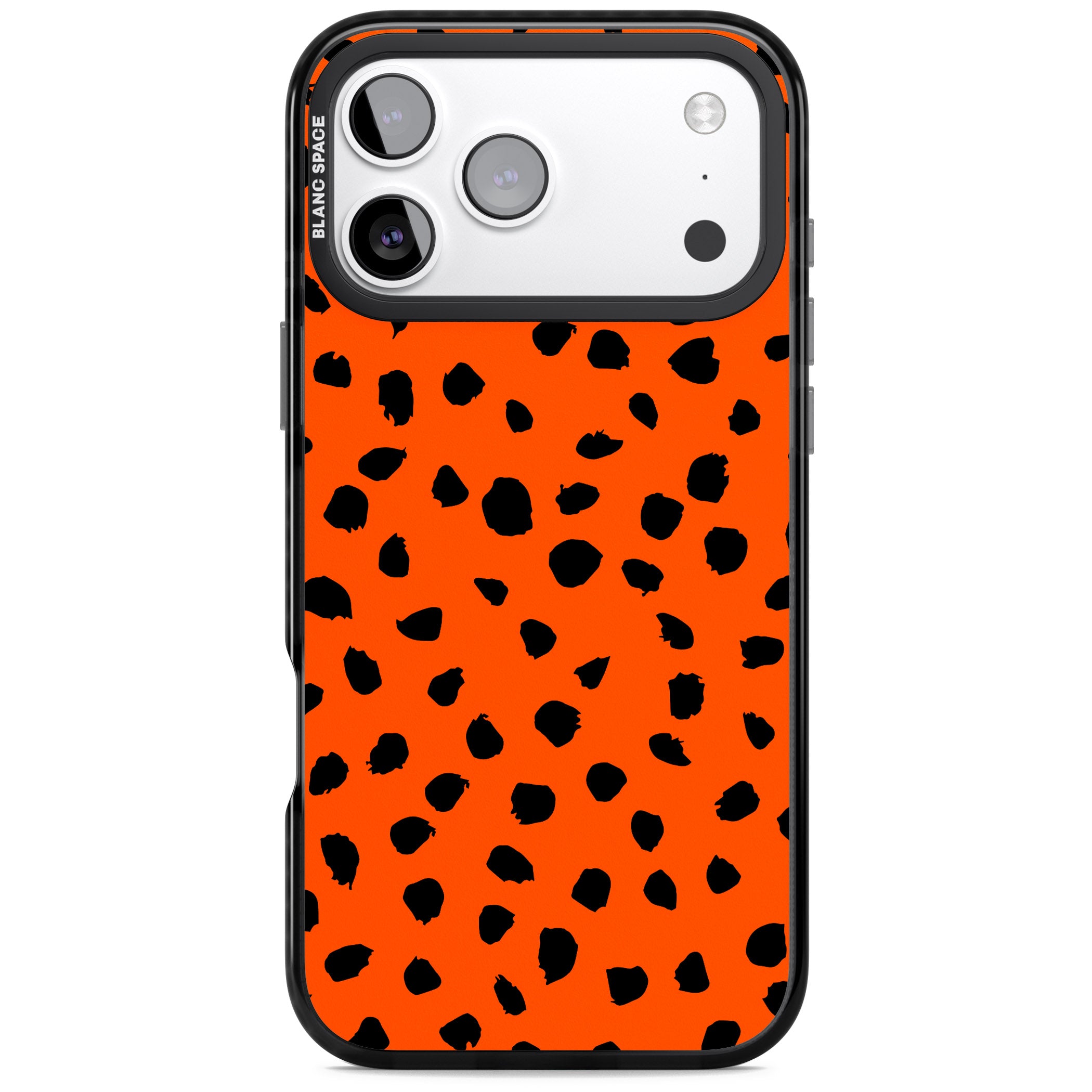 Bold Red Spot Print iPhone 17 Pro Impact Pro Black Phone Case