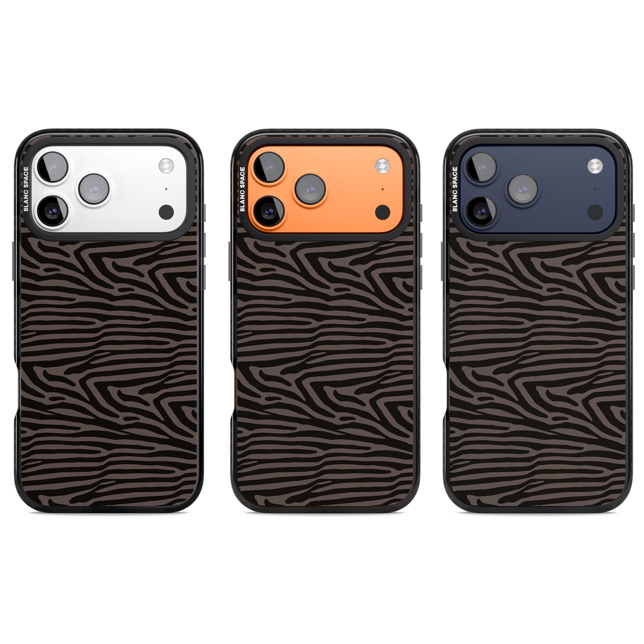 Dark Zebra Print iPhone 17 Pro Impact Pro Black Phone Case APT Impact Protection