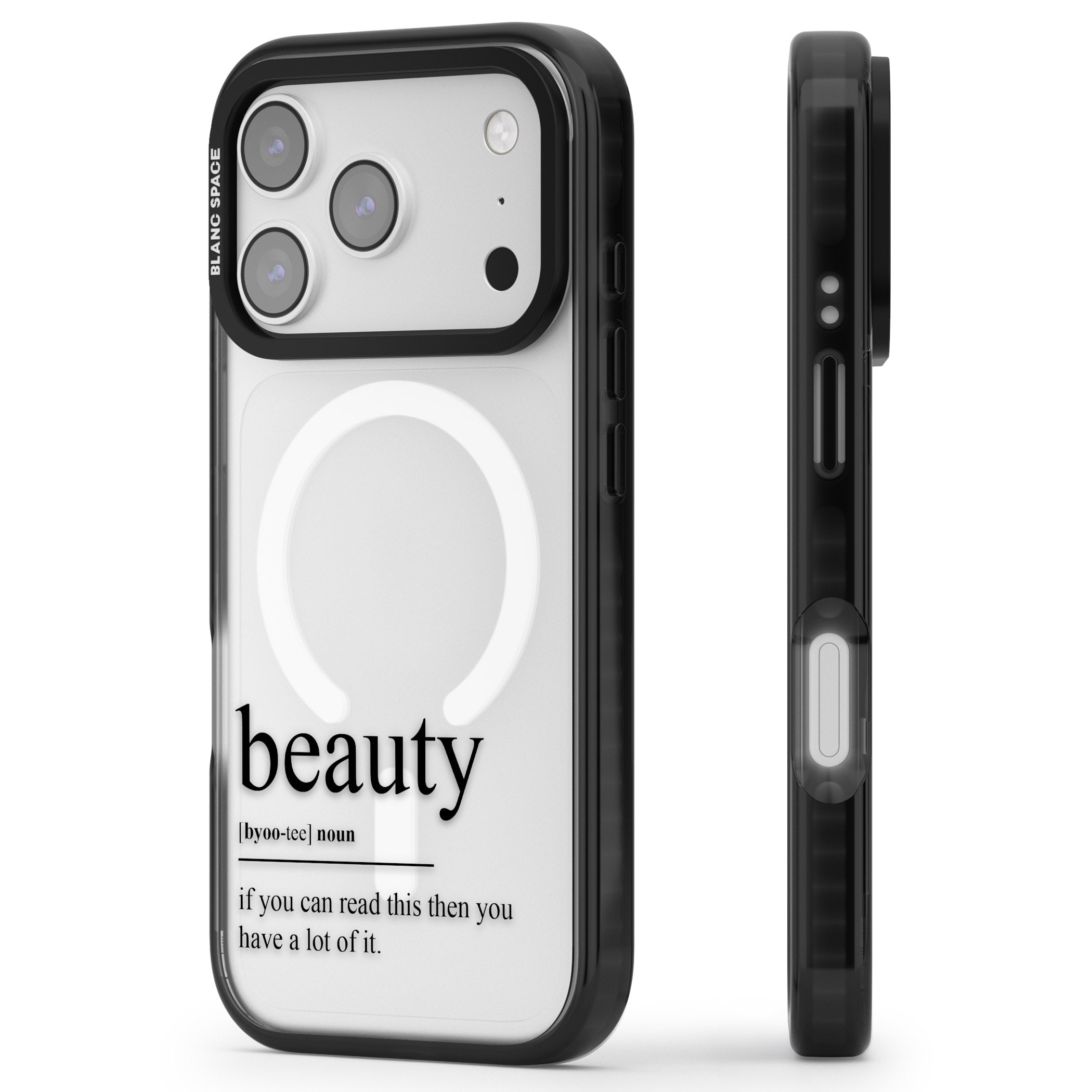 Beauty iPhone 17 Pro Impact Pro Black Phone Case Side Profile
