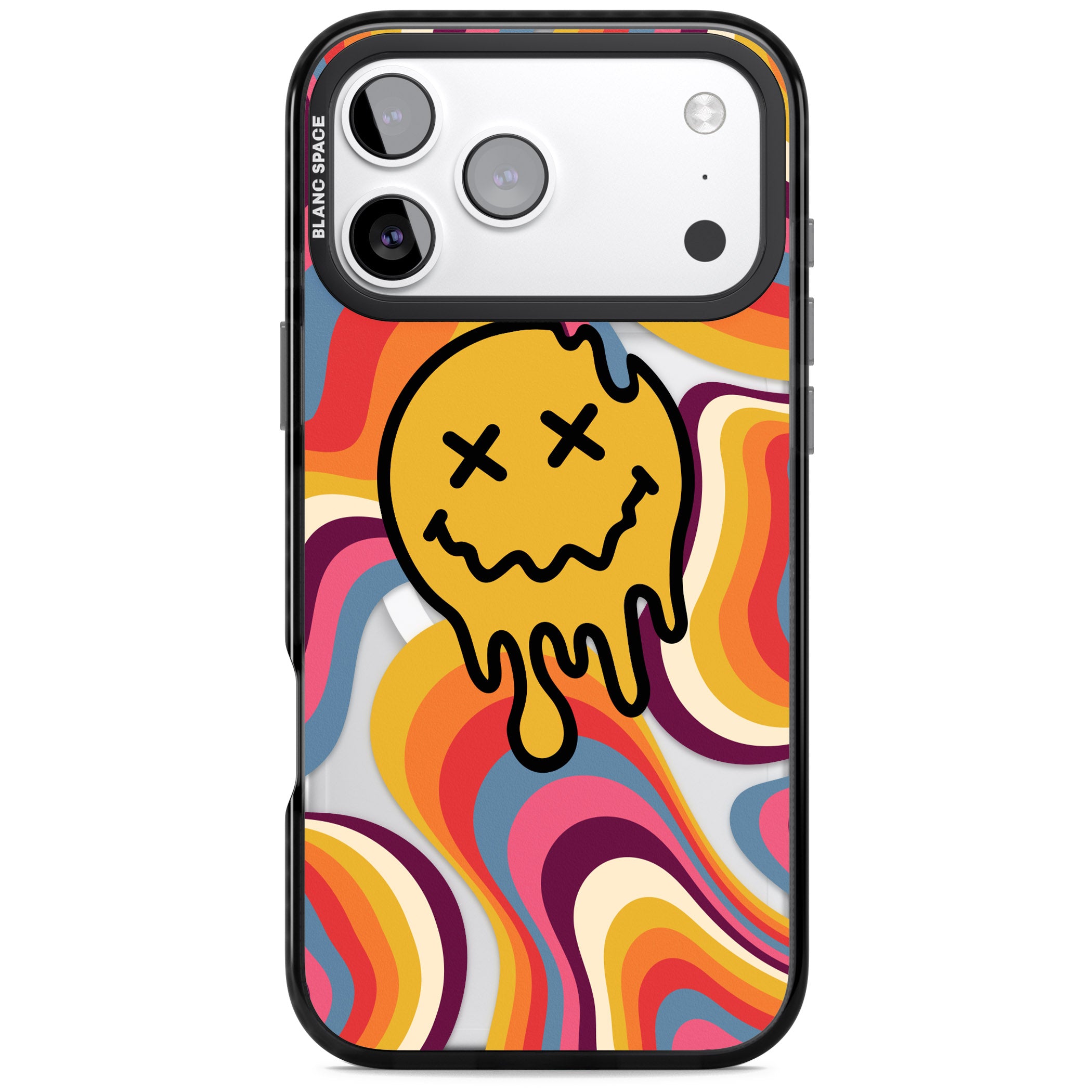 Trippy Face Melt iPhone 17 Pro Impact Pro Black Phone Case
