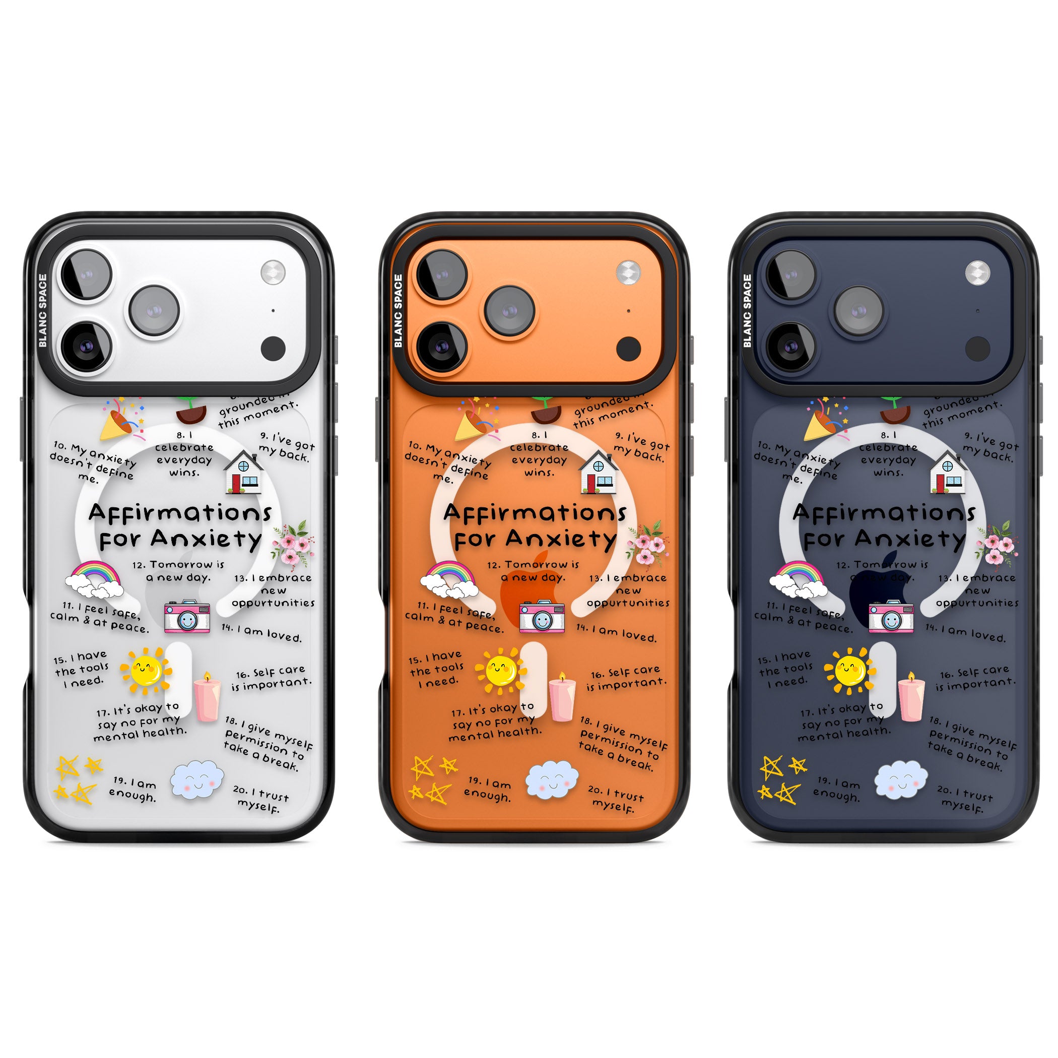 Anxiety Black Text iPhone 17 Pro Impact Pro Black Phone Case APT Impact Protection