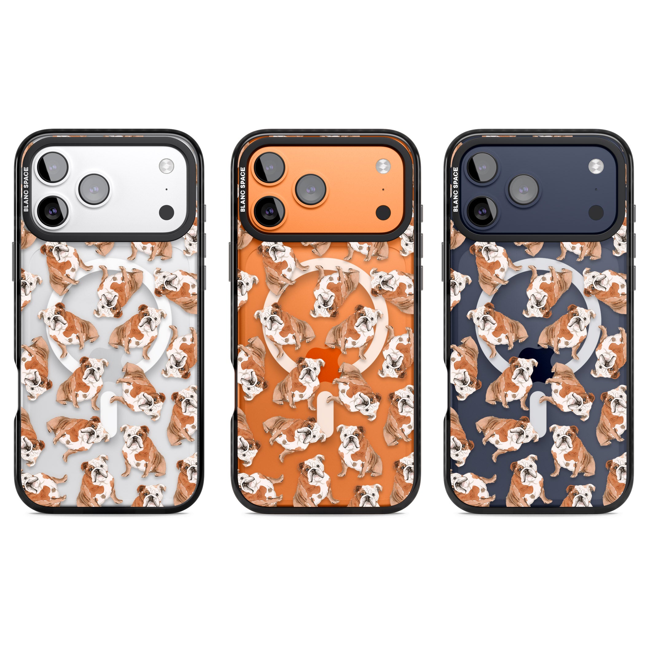 English Bulldog Watercolour Dog Pattern iPhone 17 Pro Impact Pro Black Phone Case APT Impact Protection
