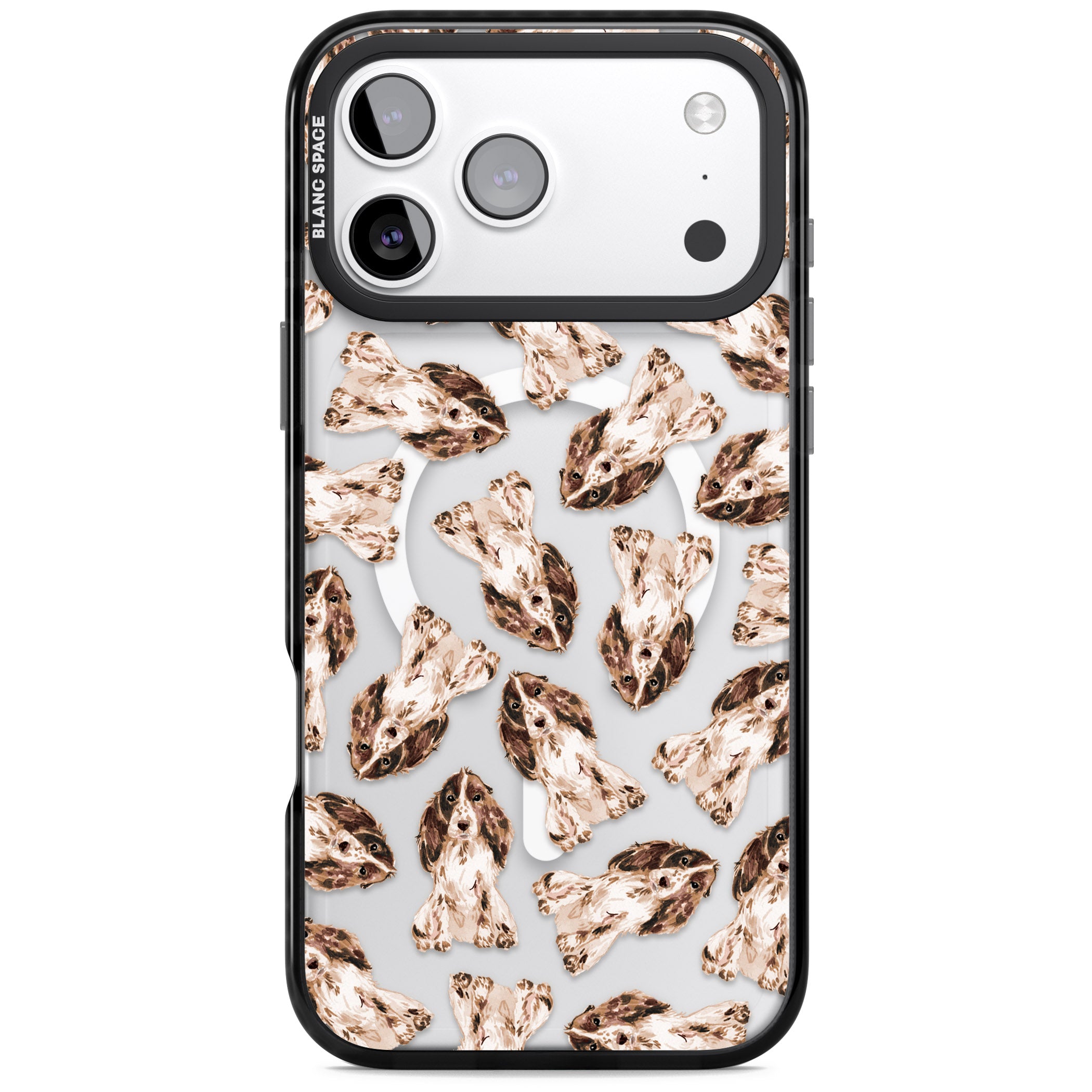 Cocker Spaniel (Brown) Watercolour Dog Pattern iPhone 17 Pro Impact Pro Black Phone Case