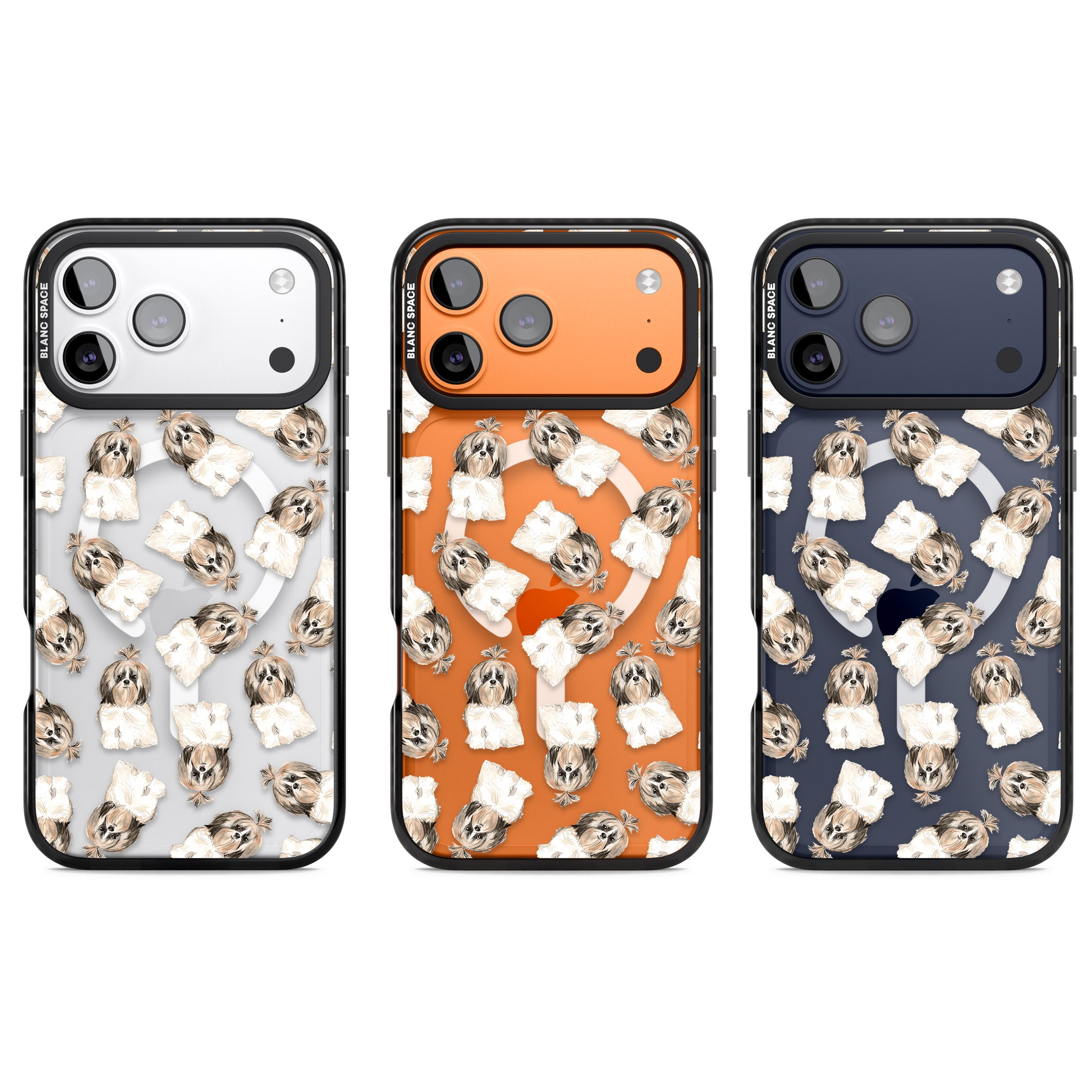 Shih Tzu Pattern Long Hair iPhone 17 Pro Impact Pro Black Phone Case APT Impact Protection