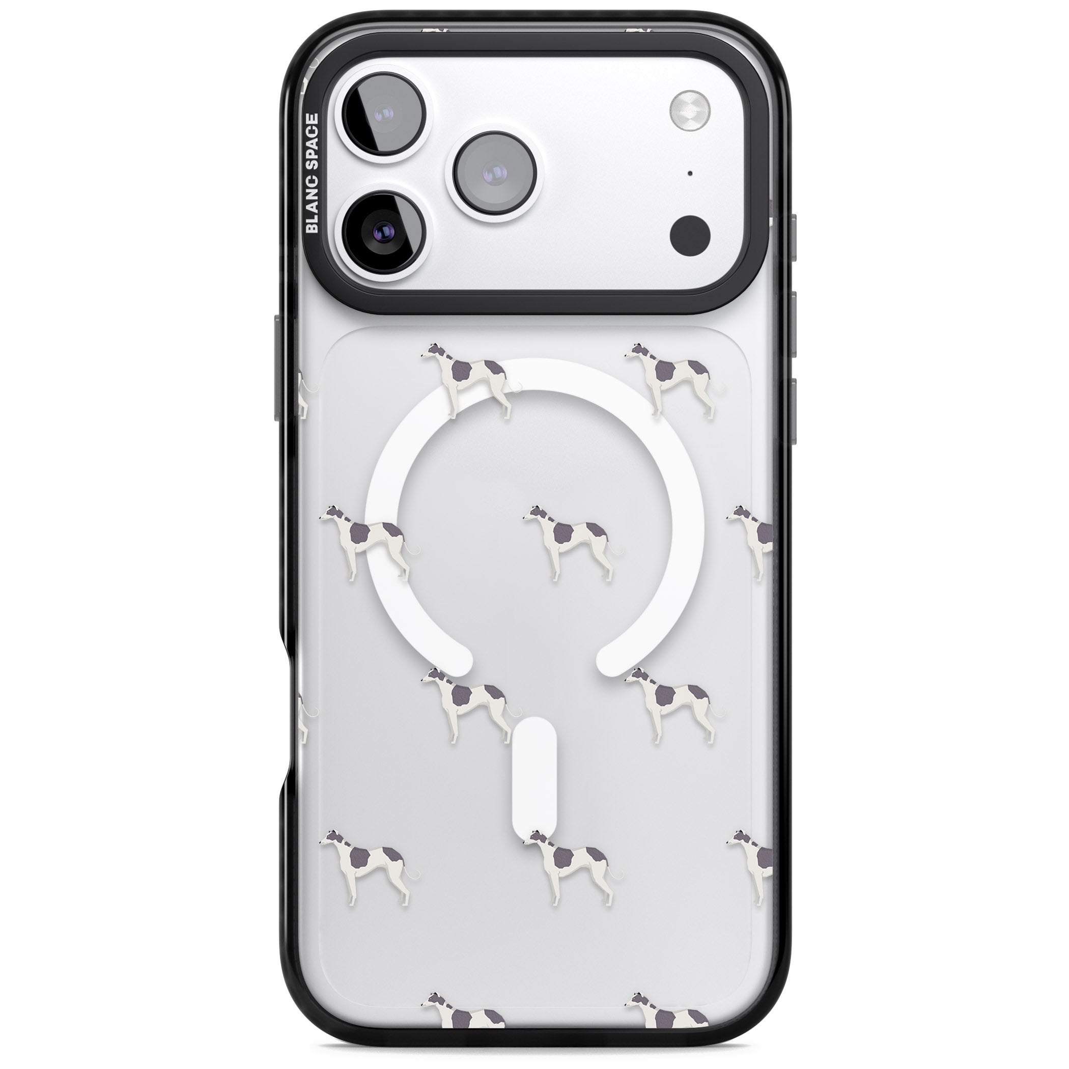 Greyhound Pattern iPhone 17 Pro Impact Pro Black Phone Case