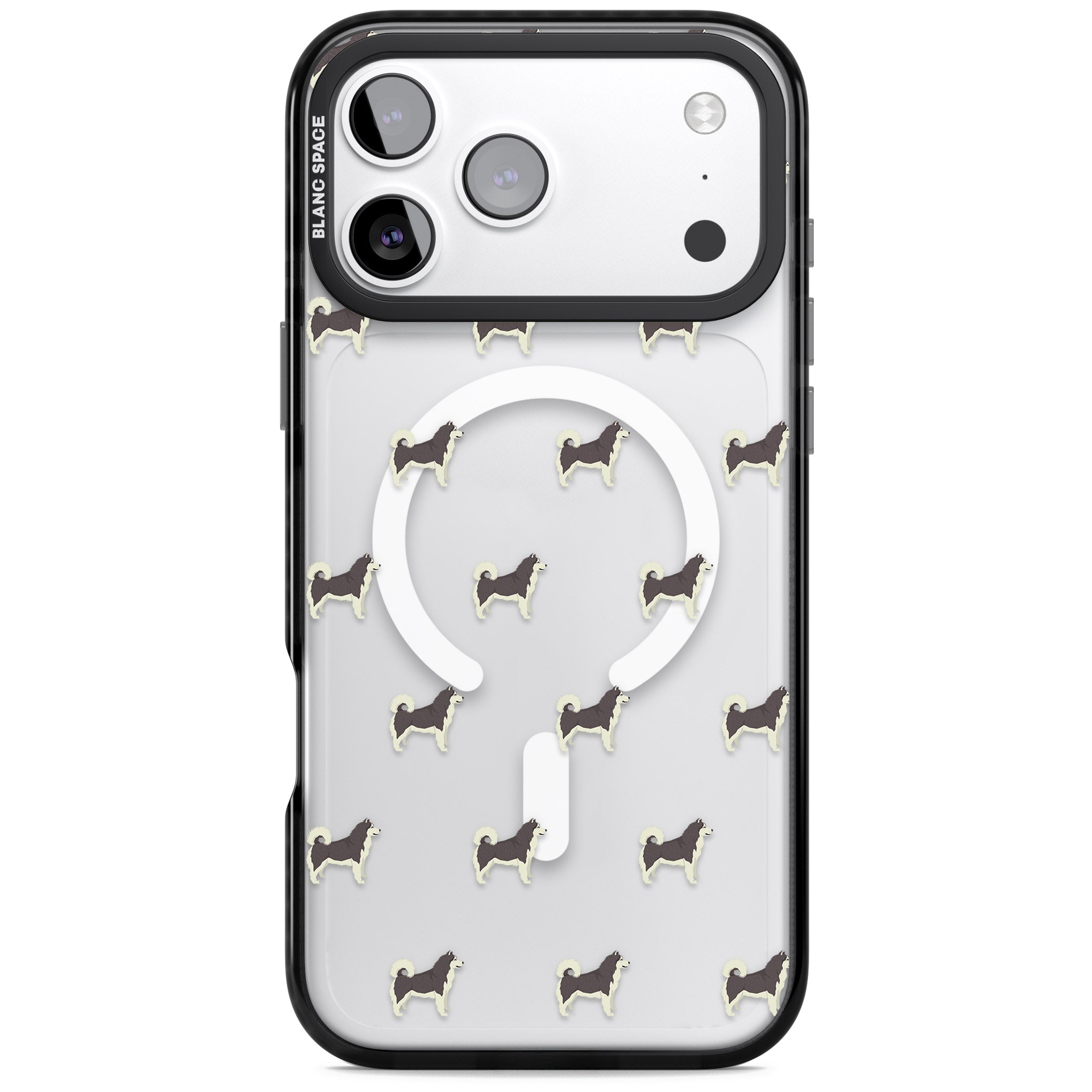 Alaskan Malamute Dog Pattern iPhone 17 Pro Impact Pro Black Phone Case