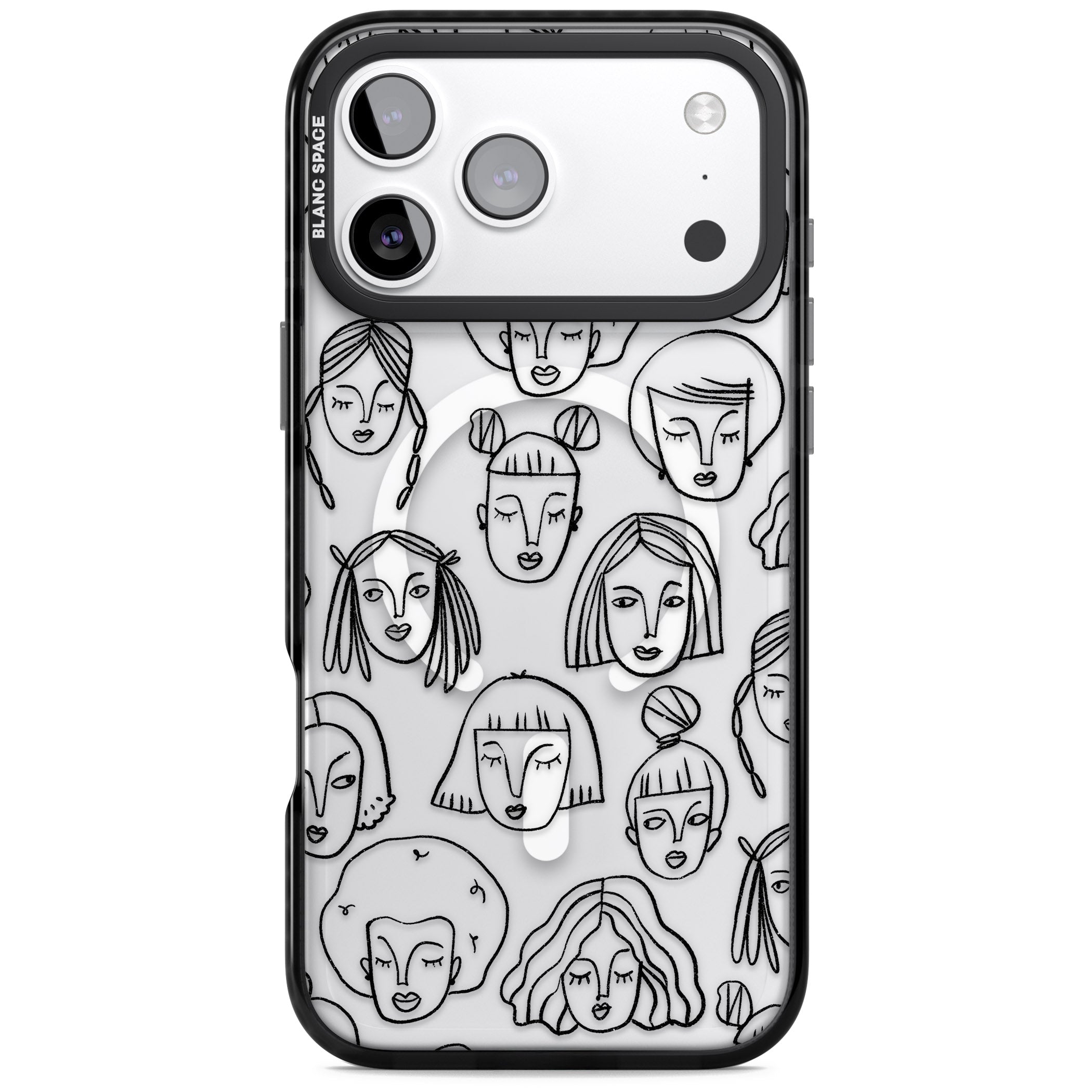 Doodle Face iPhone 17 Pro Impact Pro Black Phone Case