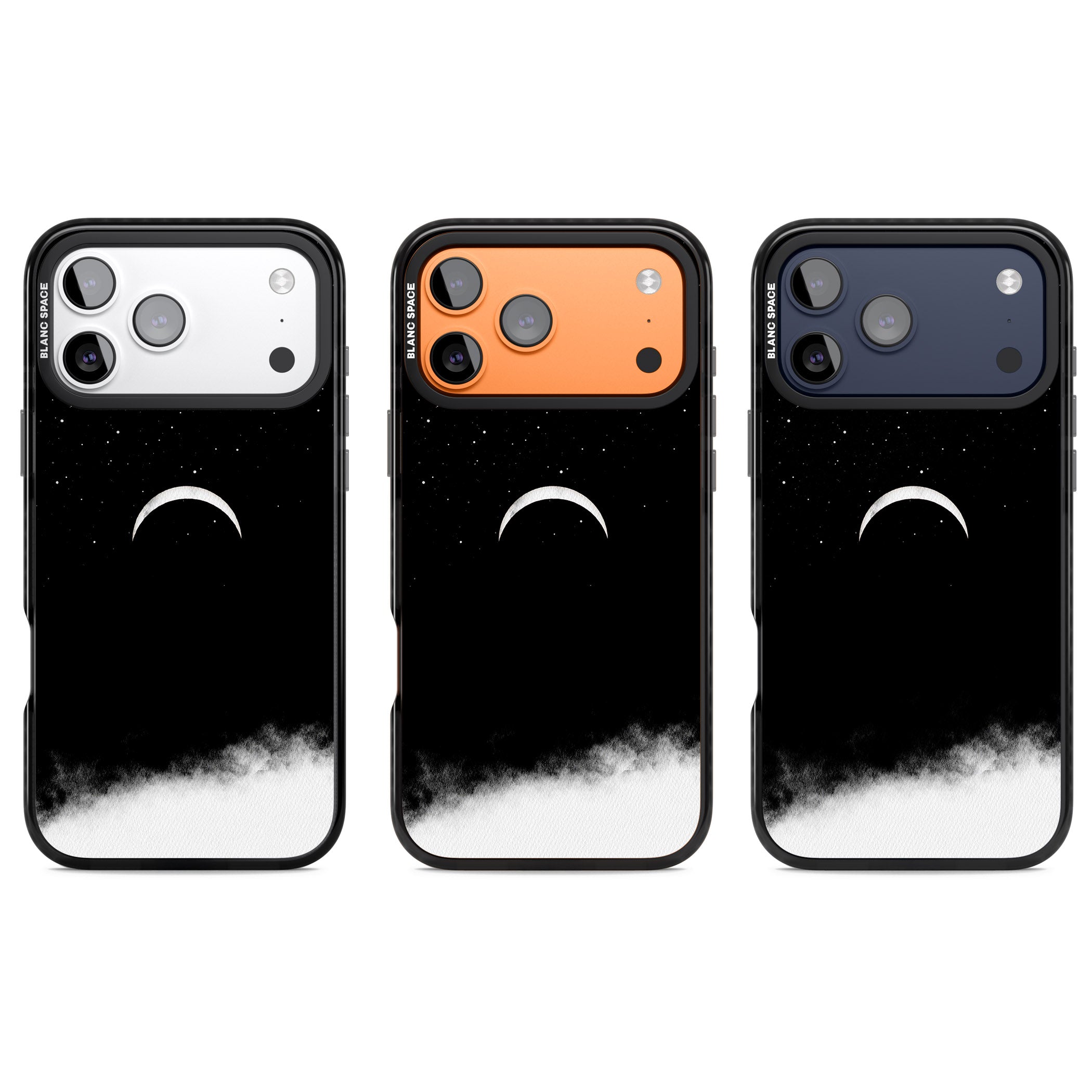 Crescent Moon Night Sky iPhone 17 Pro Impact Pro Black Phone Case APT Impact Protection