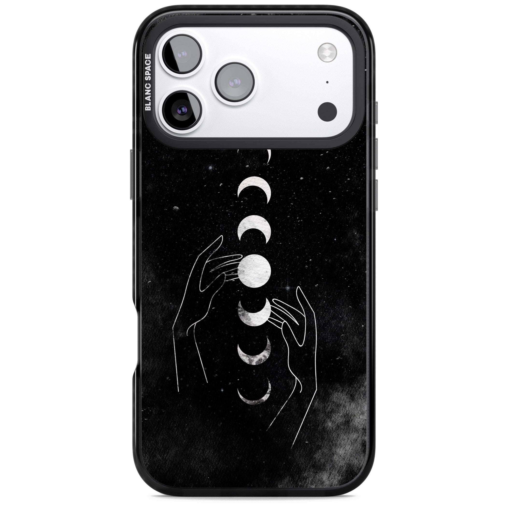Moon Phases Hands iPhone 17 Pro Impact Pro Black Phone Case