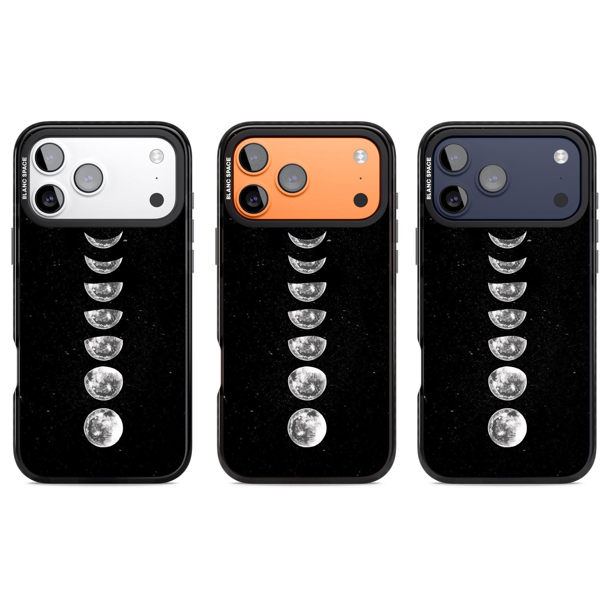 Light Watercolour Moons iPhone 17 Pro Impact Pro Black Phone Case APT Impact Protection