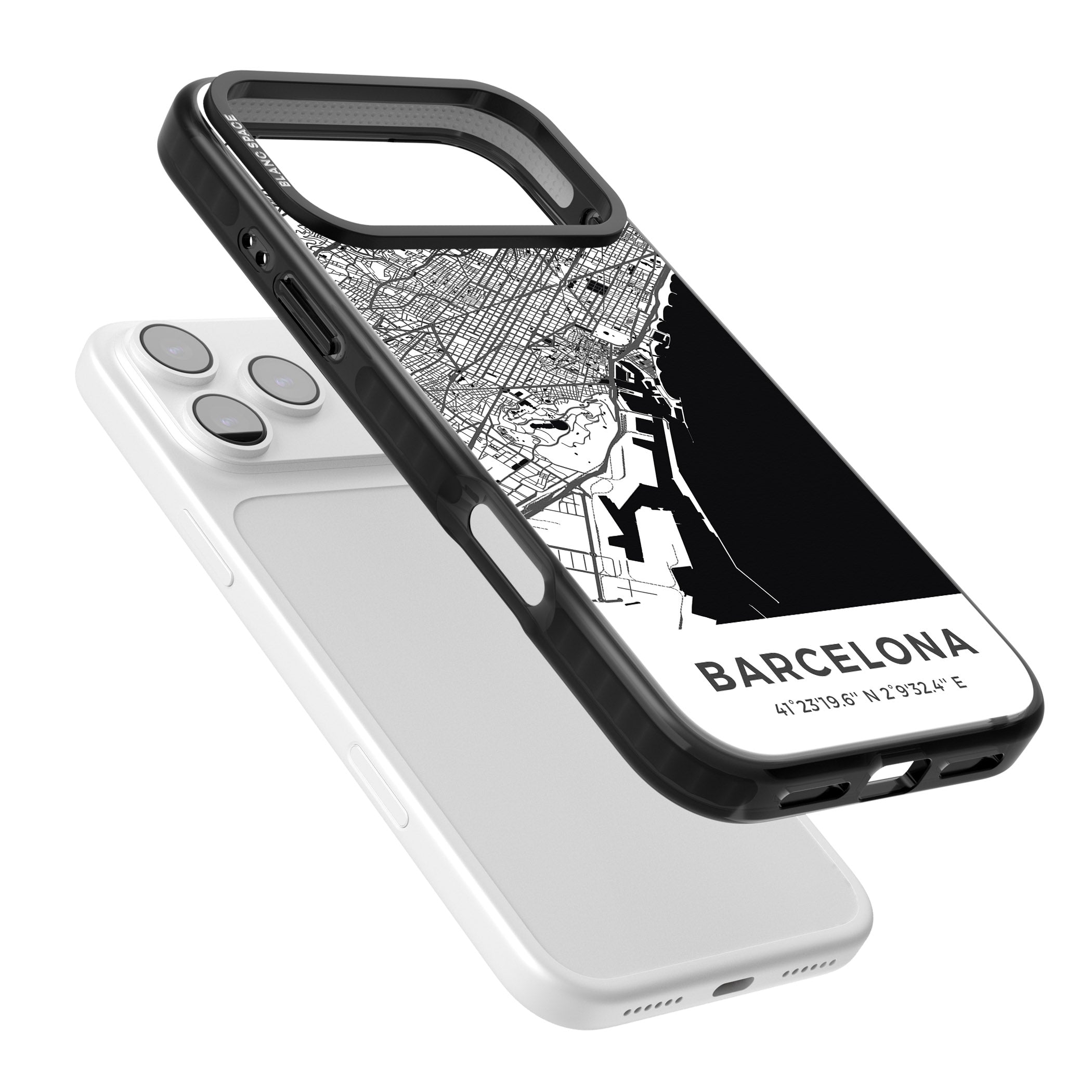 Barcelona Map iPhone 17 Pro Impact Pro Black Phone Case Colours