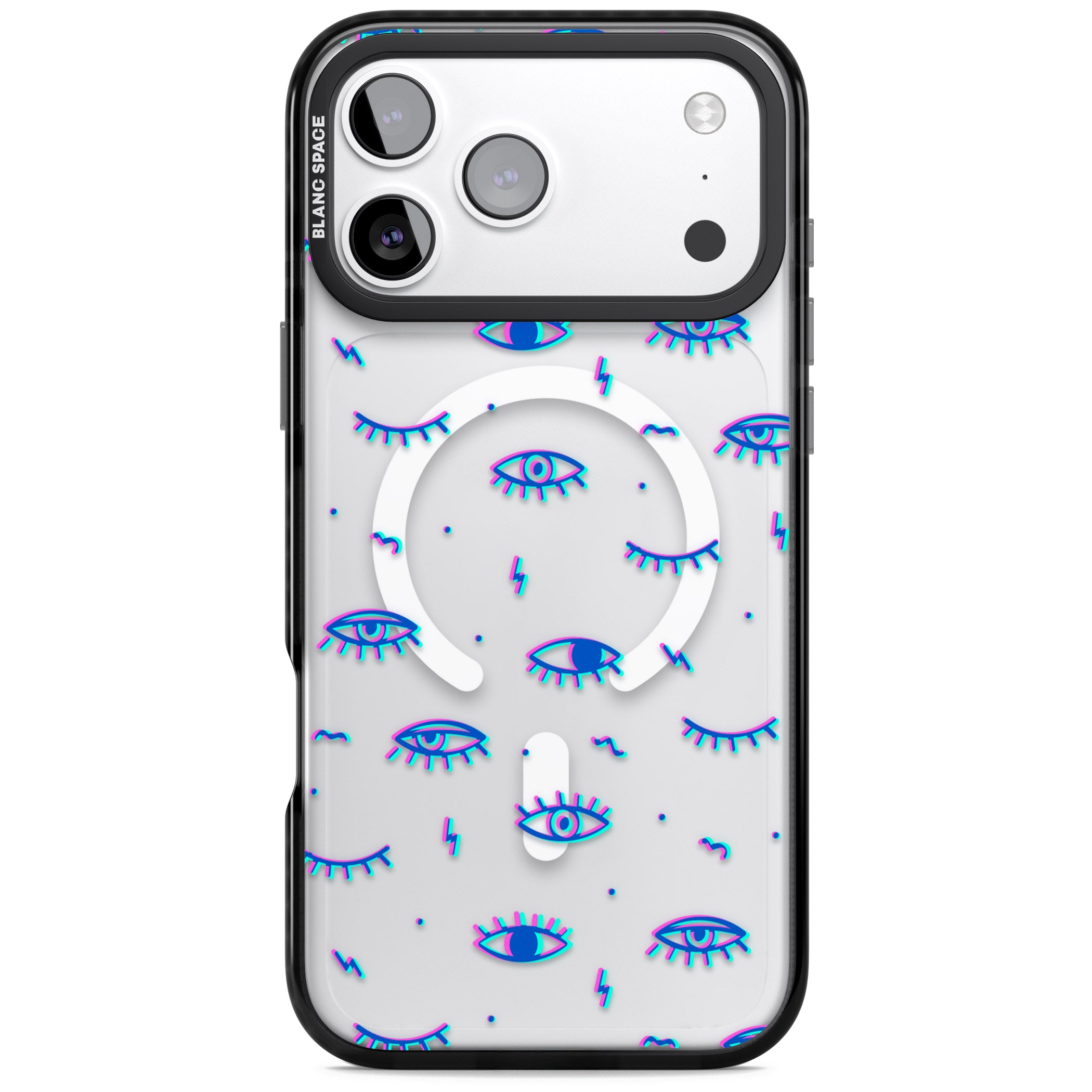 Duotone Psychedelic Eyes iPhone 17 Pro Impact Pro Black Phone Case
