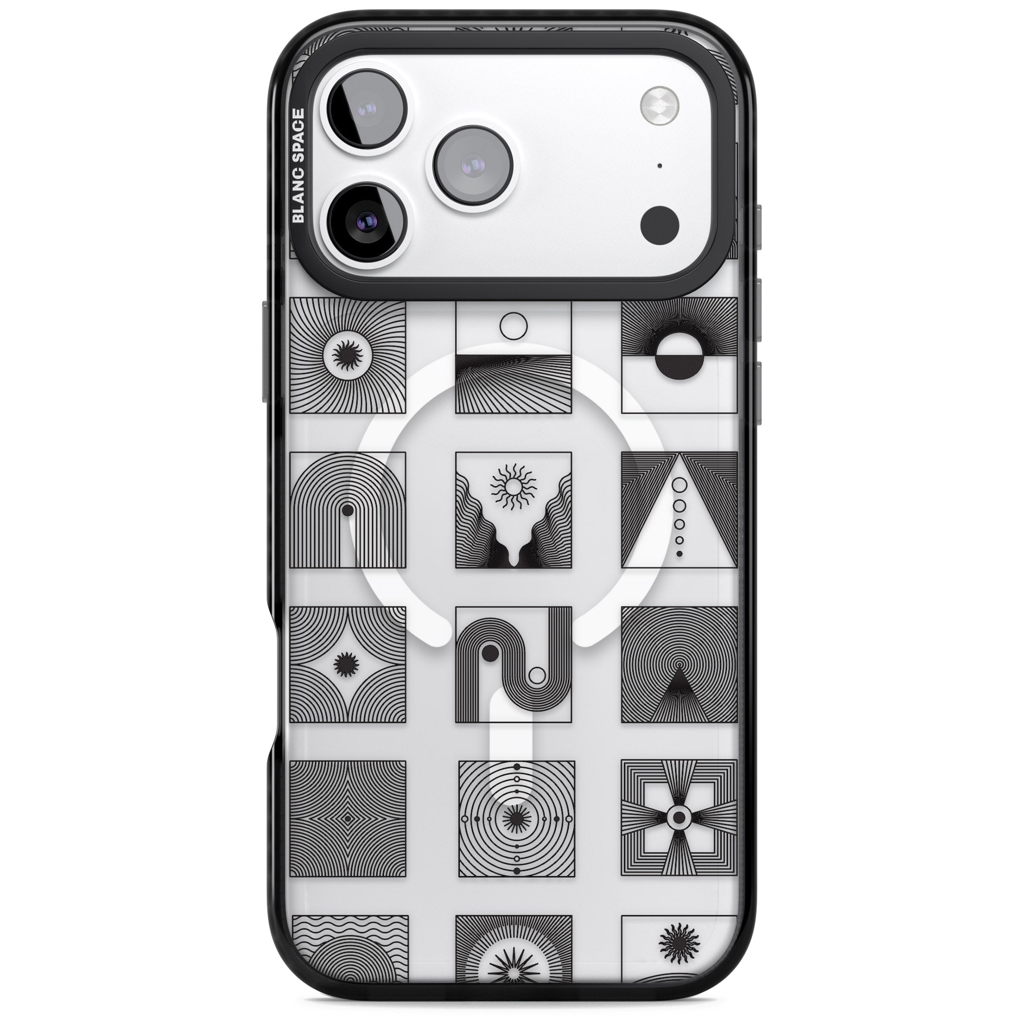 Abstract Geometric iPhone 17 Pro Impact Pro Black Phone Case