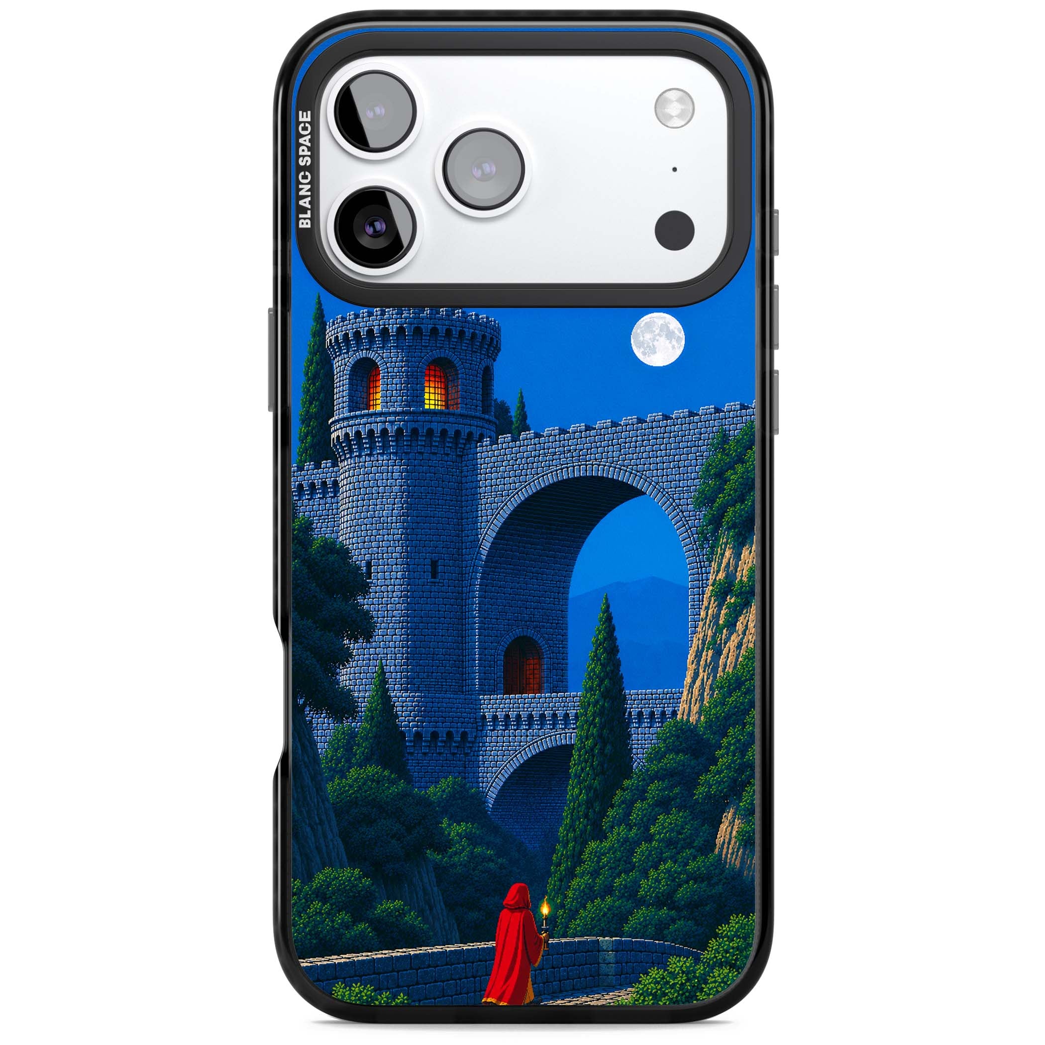 Castle Walls art iPhone case | Black Impact Magsafe case for iPhone 17 Pro, iPhone 17 Pro Max