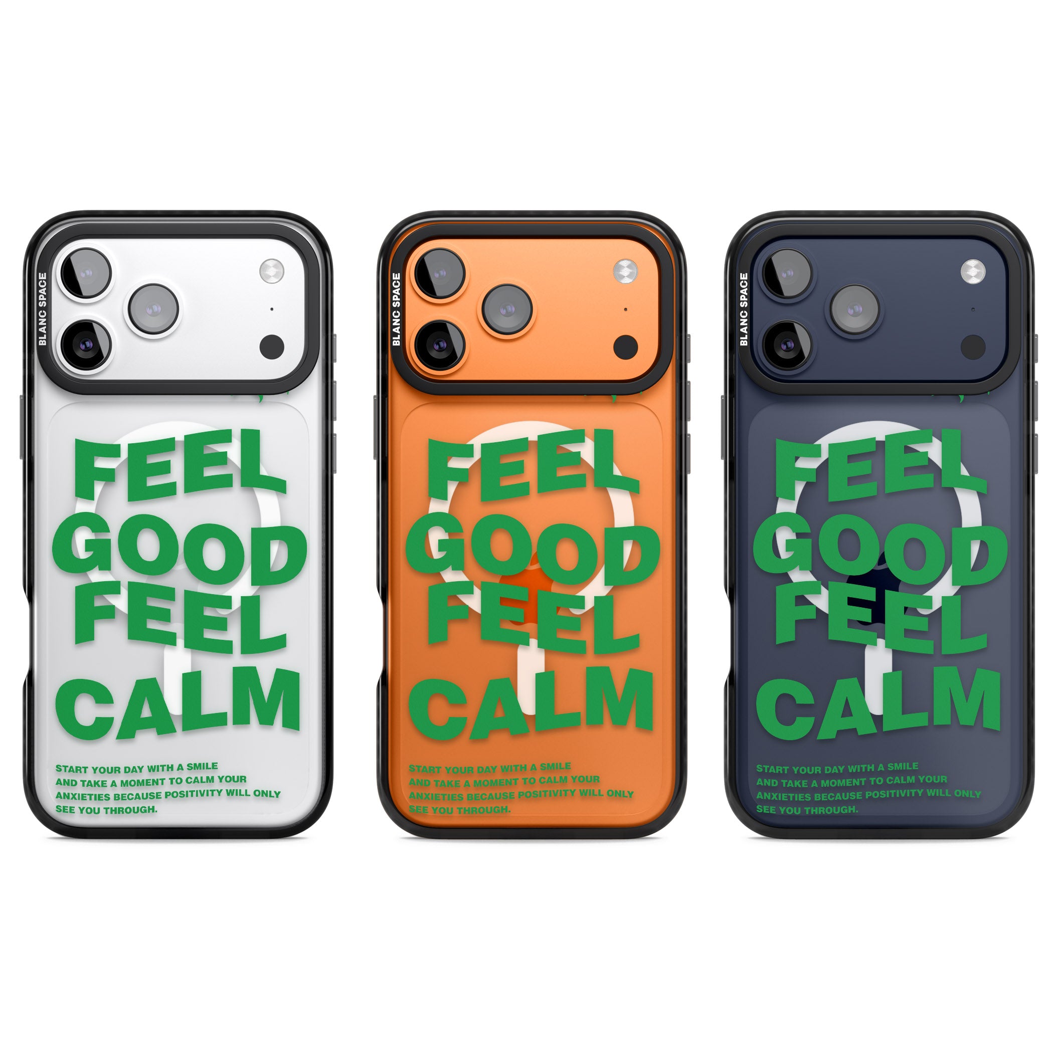 Feel Good Feel Calm (Green) iPhone 17 Pro Impact Pro Black Phone Case APT Impact Protection