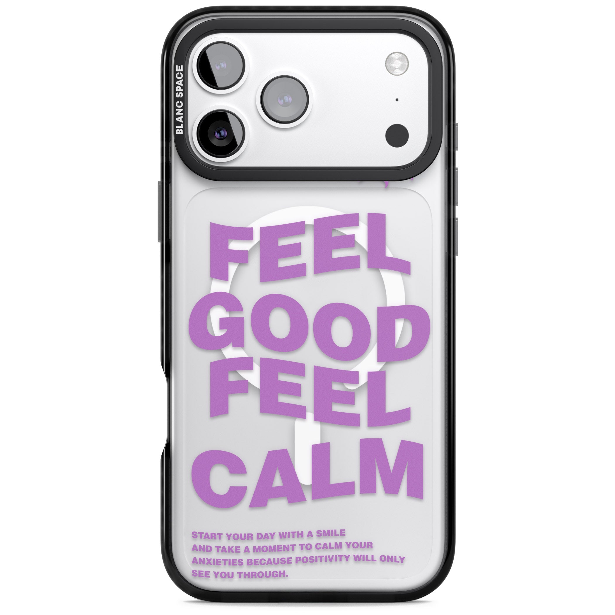 Feel Good Feel Calm (Purple) iPhone 17 Pro Impact Pro Black Phone Case