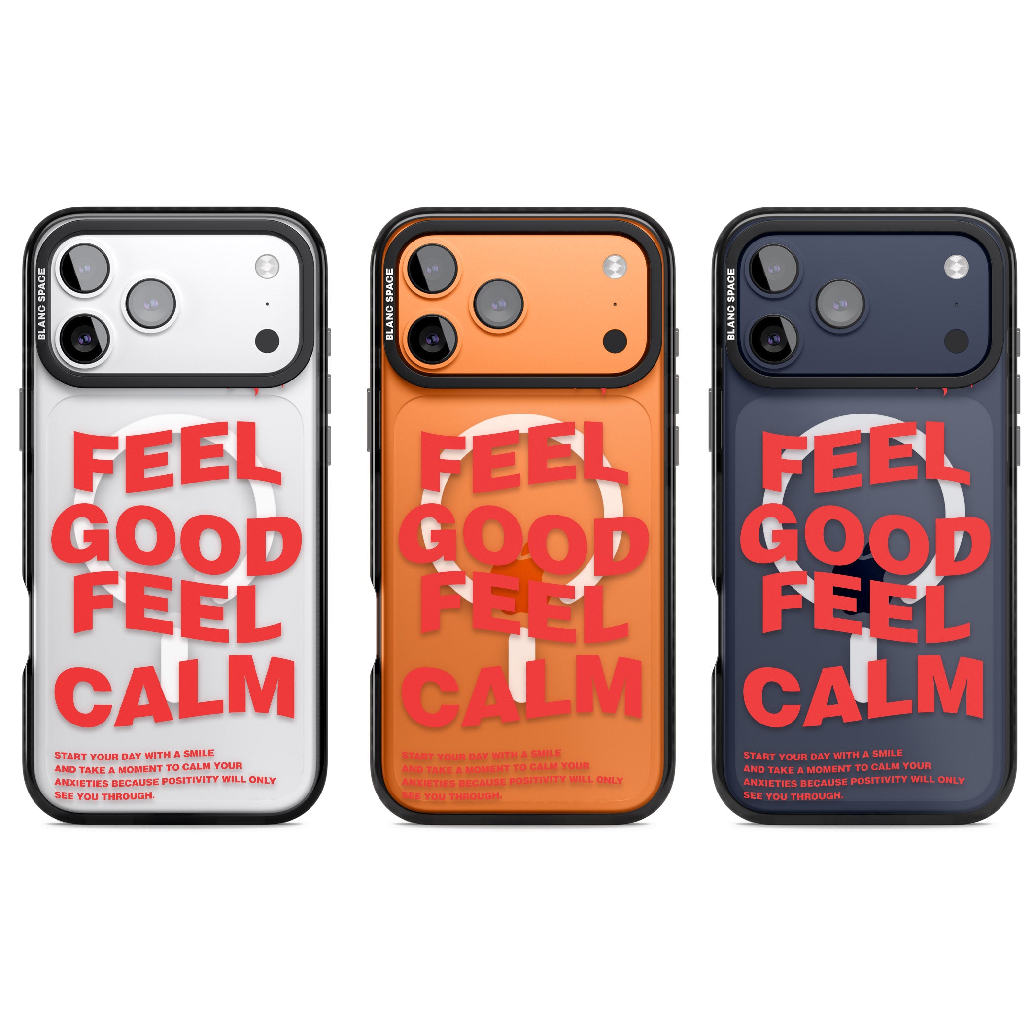 Feel Good Feel Calm (Red) iPhone 17 Pro Impact Pro Black Phone Case APT Impact Protection