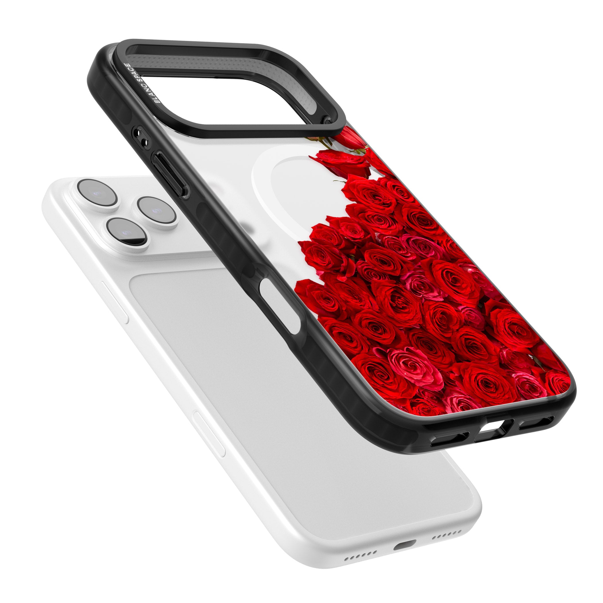 Floral Roses iPhone 17 Pro Impact Pro Black Phone Case Colours