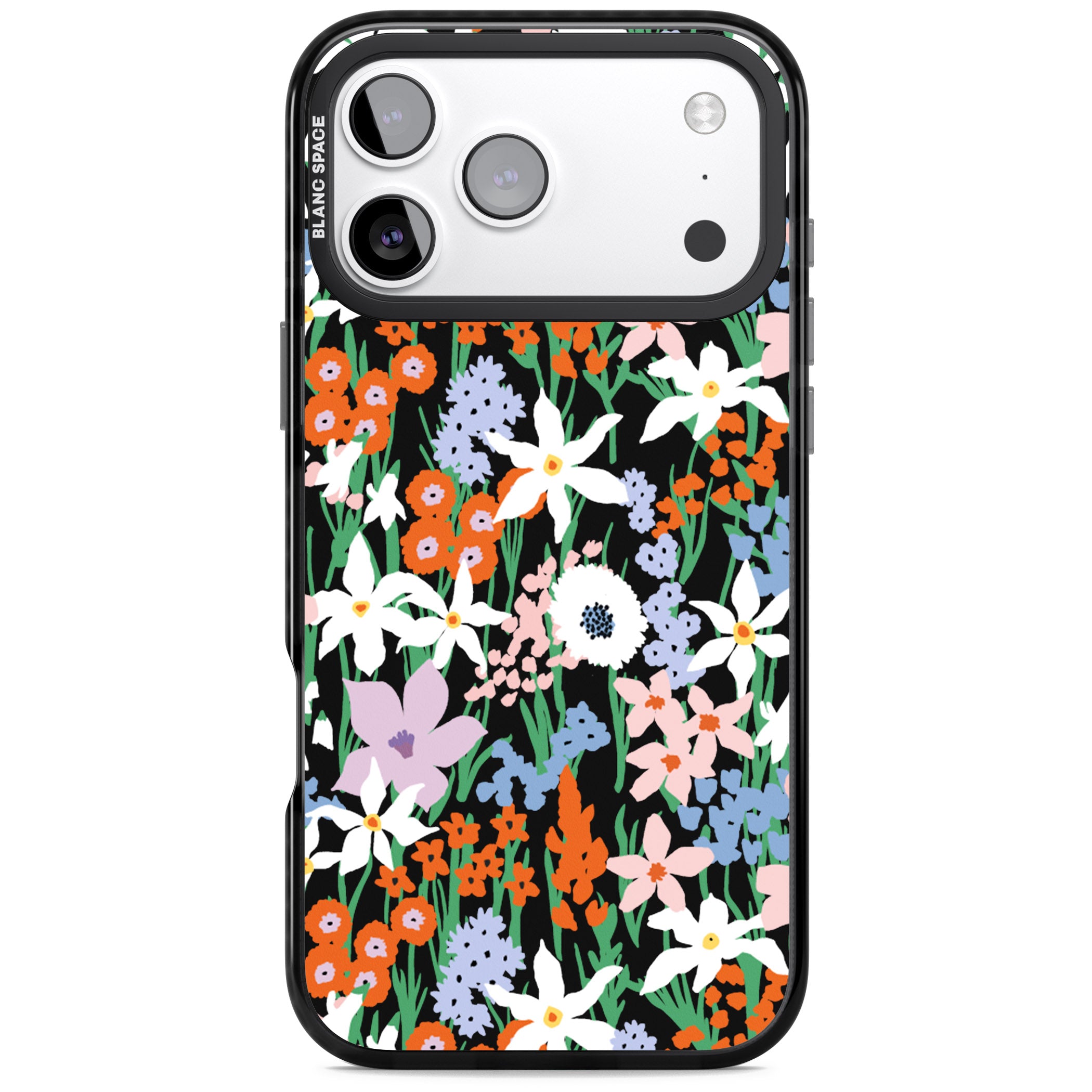 Floral Bloom Meadow Solid iPhone 17 Pro Impact Pro Black Phone Case